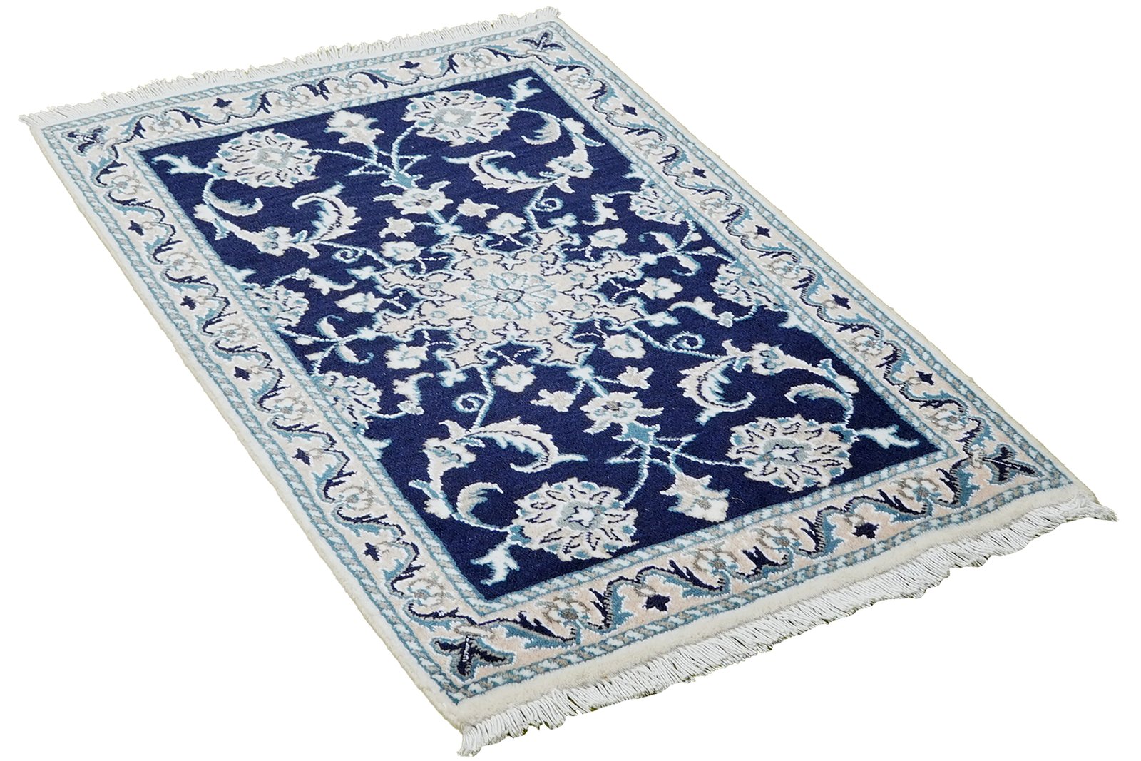 Nain 12La — Hand-knotted, 61x89 cm, Blue, 100% Virgin Wool | View 4