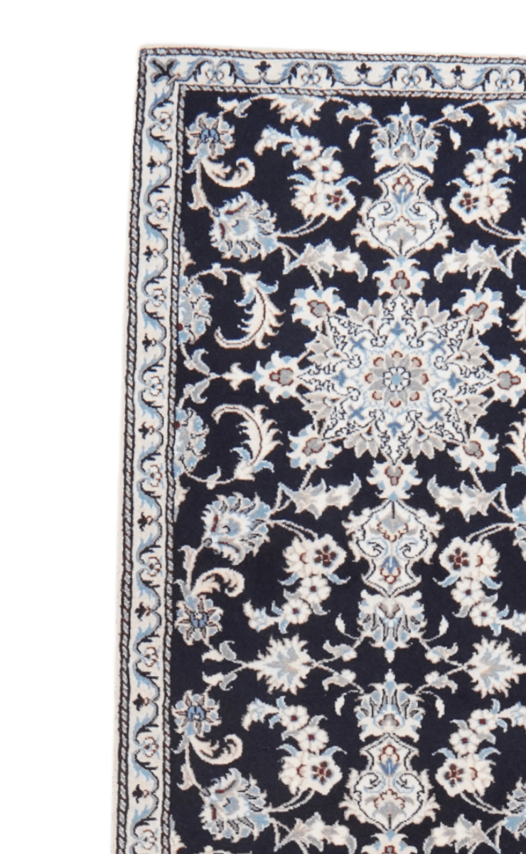 Nain 12La — Hand-knotted, 78x376 cm, Blue, 100% Virgin Wool | View 3