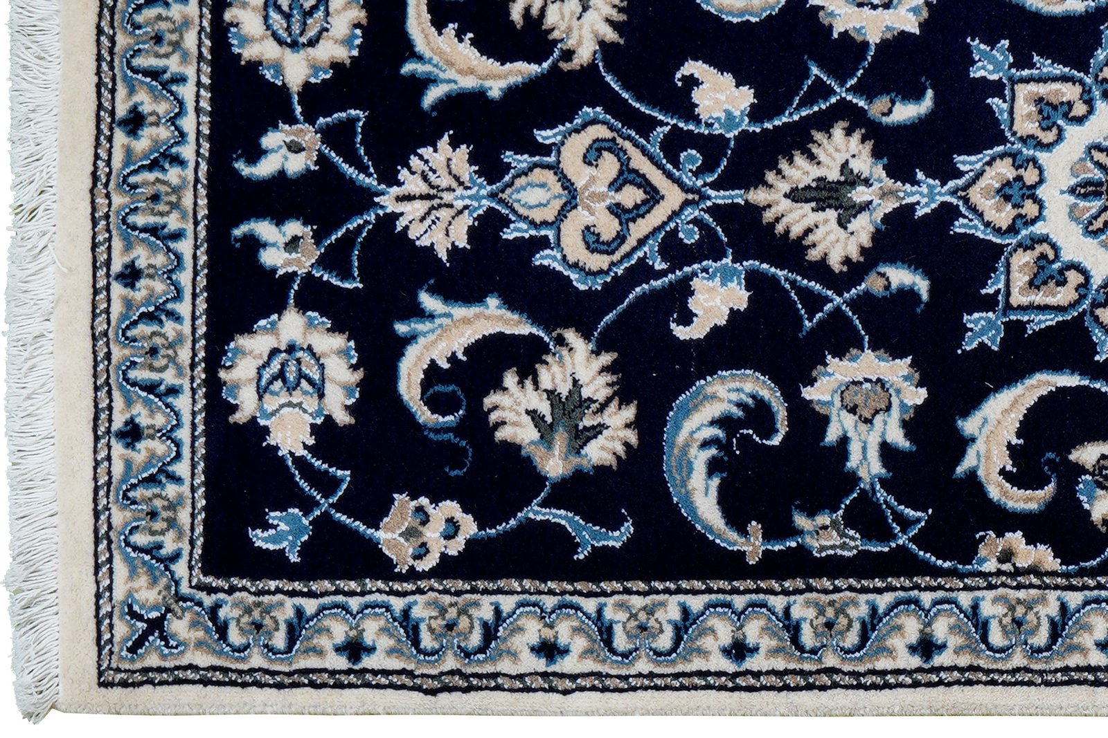 Nain 12La — Hand-knotted, 68x140 cm, Blue, 100% Virgin Wool | View 3