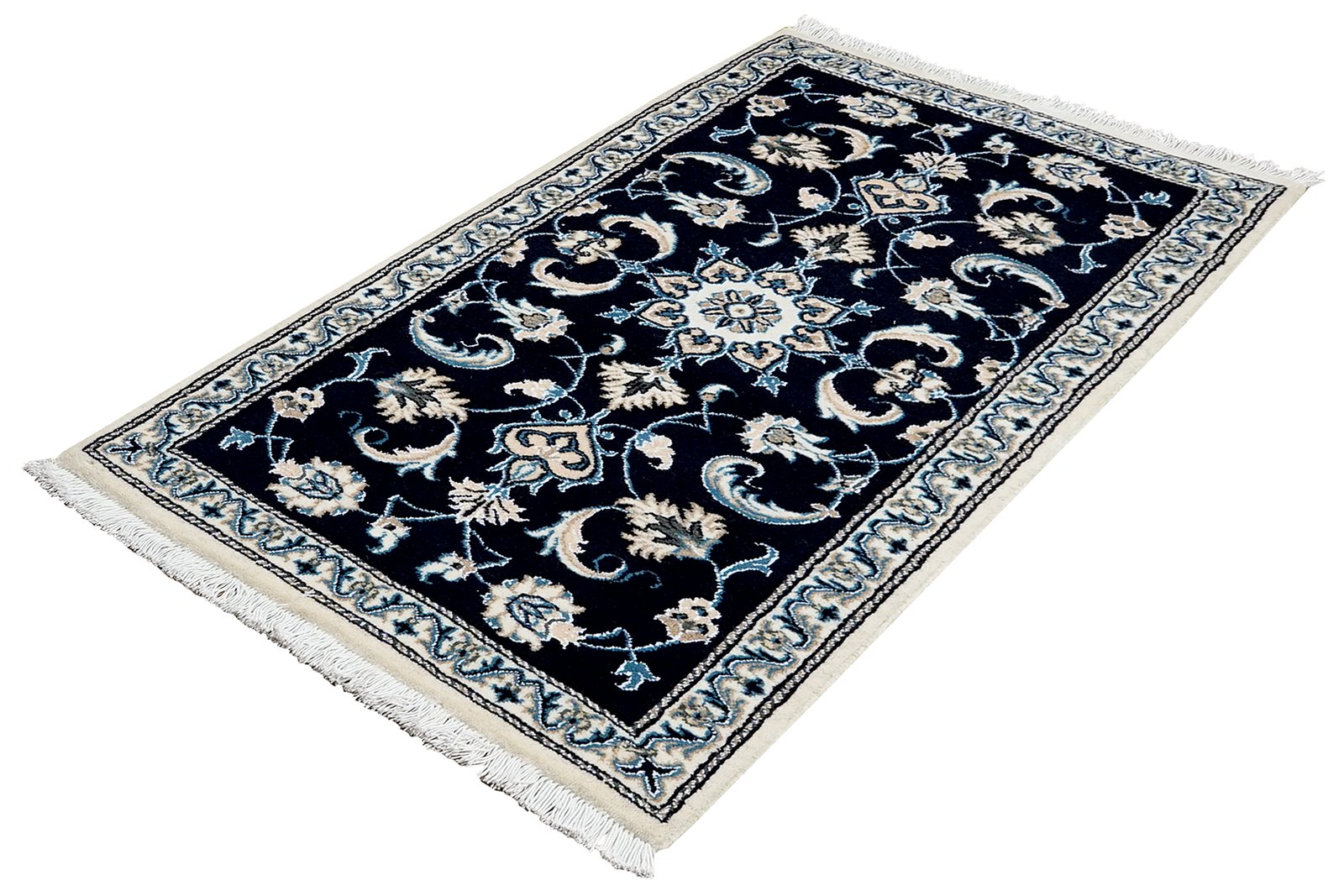 Nain 12La — Hand-knotted, 68x140 cm, Blue, 100% Virgin Wool | View 5