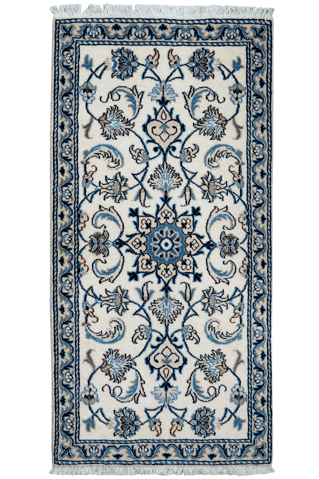 Nain 12La — Hand-knotted, 68x135 cm, Beige, 100% Virgin Wool | Main view