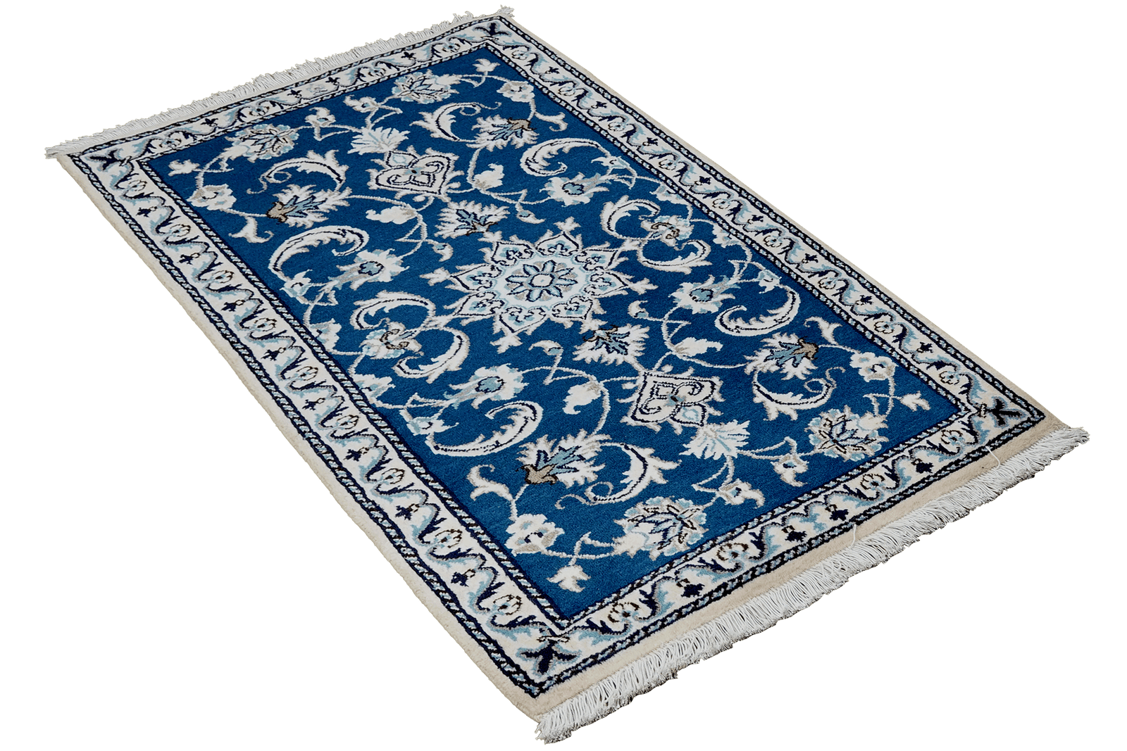 Nain 12La — Hand-knotted, 69x135 cm, Blue, 100% Virgin Wool | View 4
