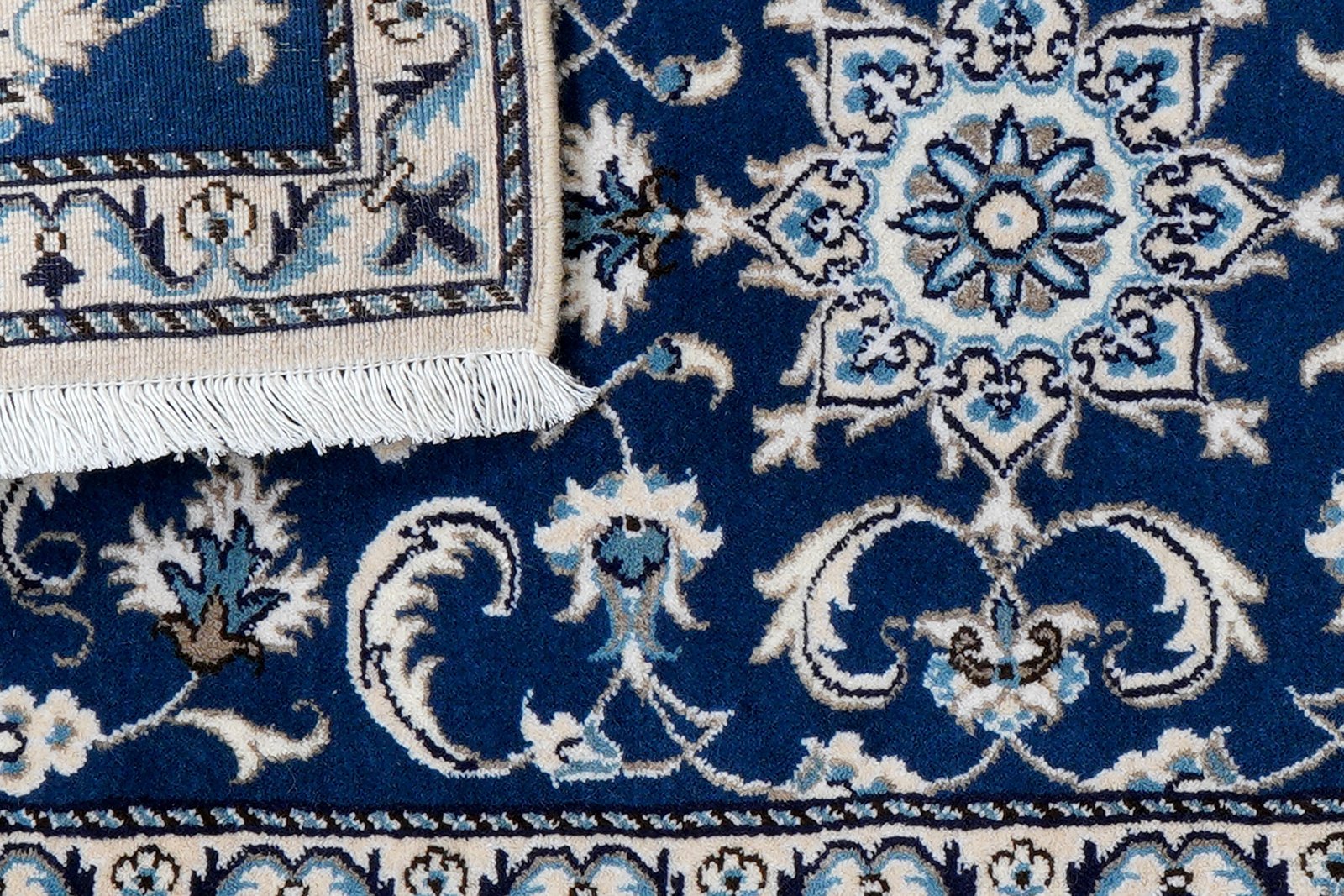 Nain 12La — Hand-knotted, 69x135 cm, Blue, 100% Virgin Wool | View 7