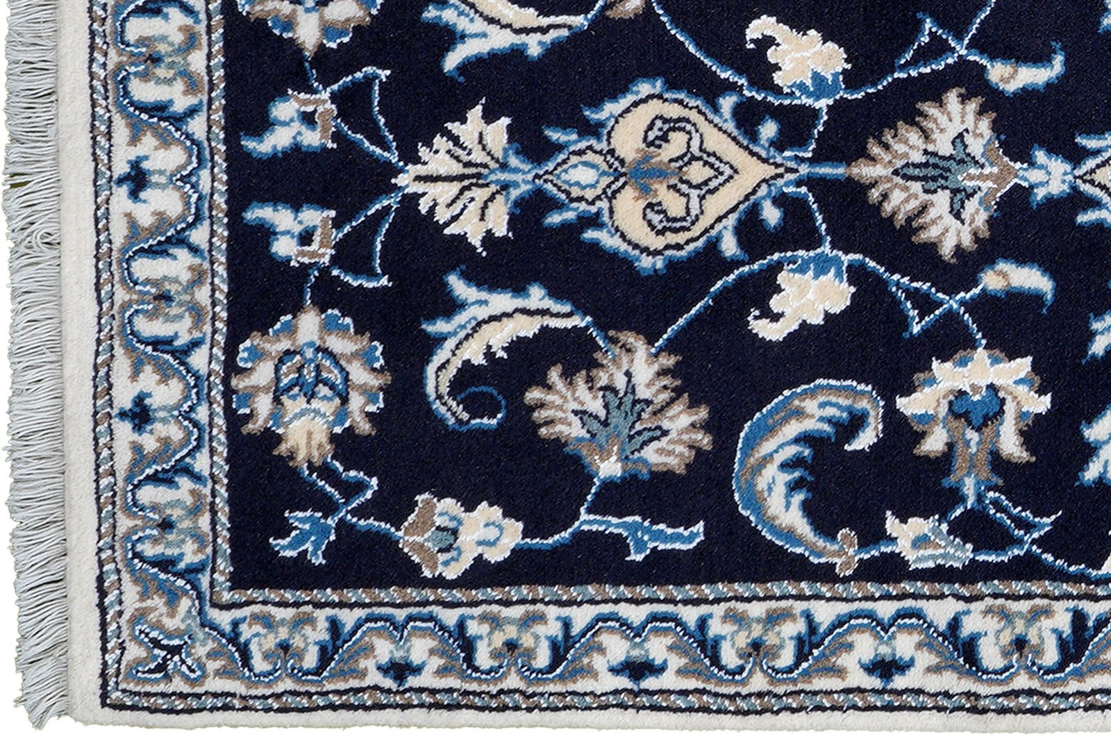 Nain 12La — Hand-knotted, 67x144 cm, Blue, 100% Virgin Wool | View 3