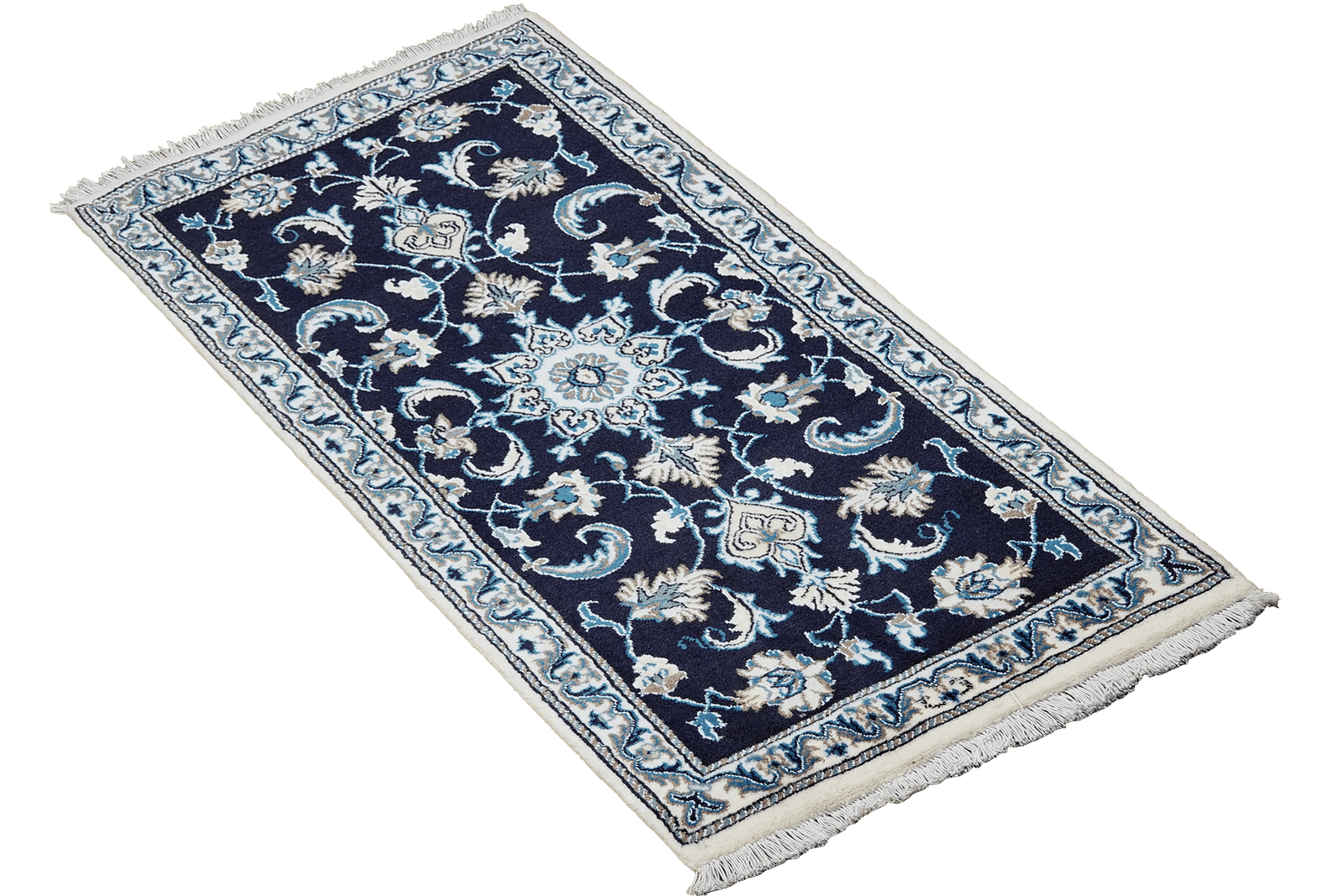 Nain 12La — Hand-knotted, 67x144 cm, Blue, 100% Virgin Wool | View 4