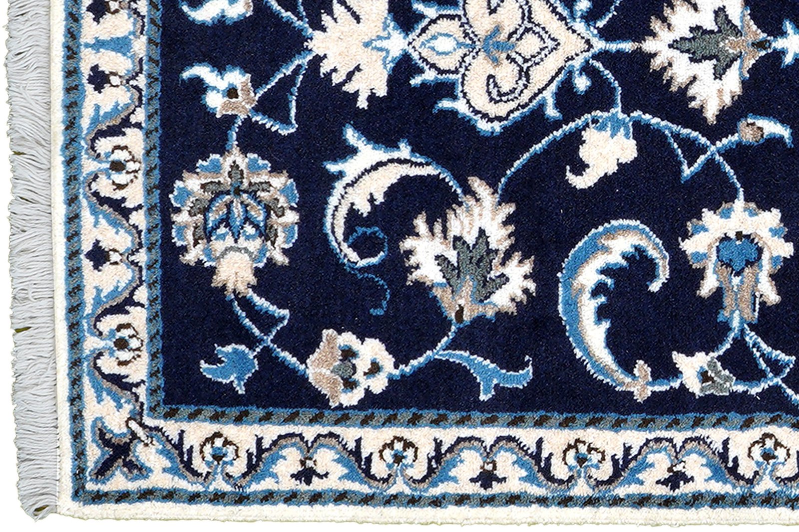 Nain 12La — Hand-knotted, 67x136 cm, Blue, 100% Virgin Wool | View 3