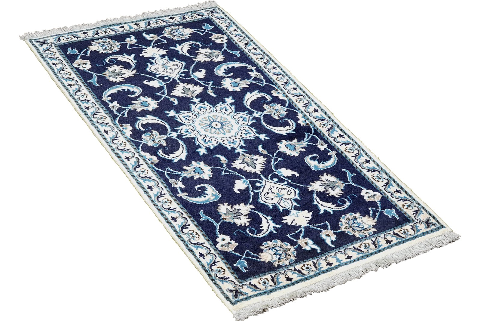 Nain 12La — Hand-knotted, 67x136 cm, Blue, 100% Virgin Wool | View 4