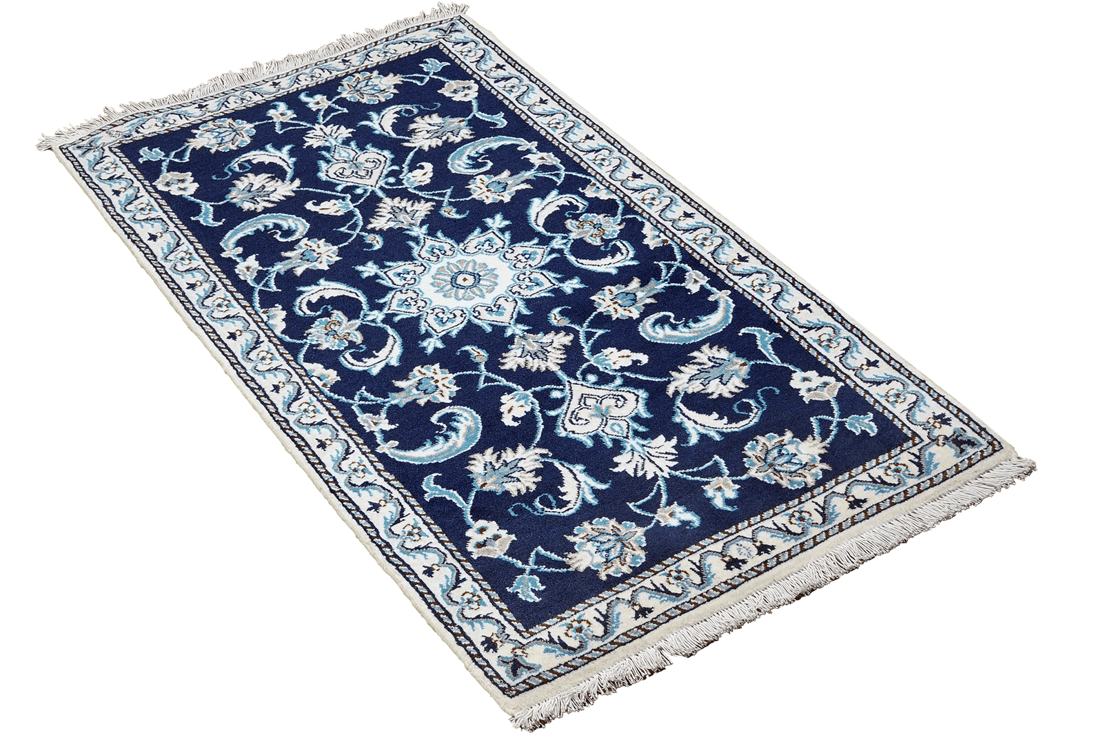 Nain 12La — Hand-knotted, 70x142 cm, Blue, 100% Virgin Wool | View 4