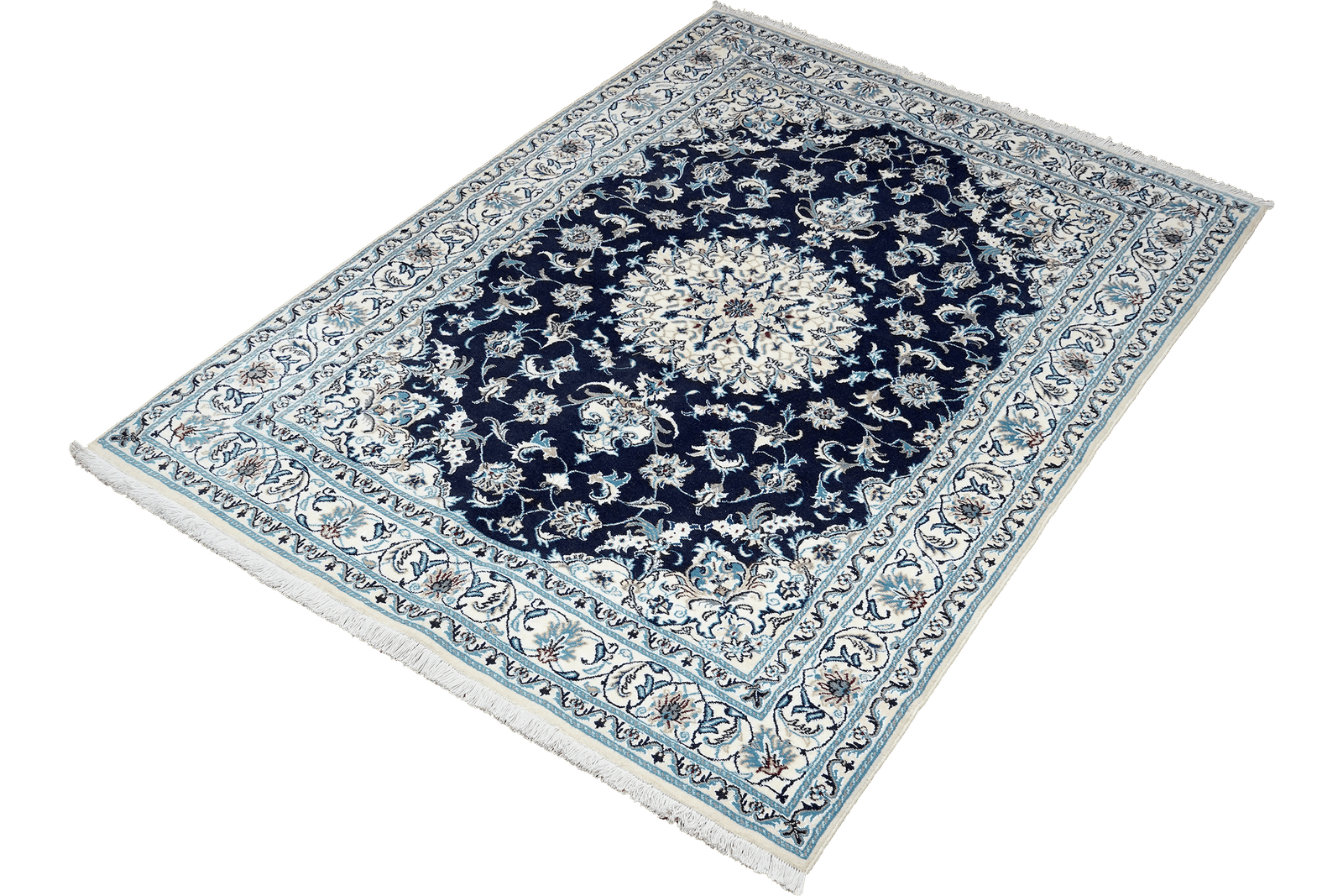 Nain 12La — Hand-knotted, 164x239 cm, Blue, 100% Virgin Wool | View 5