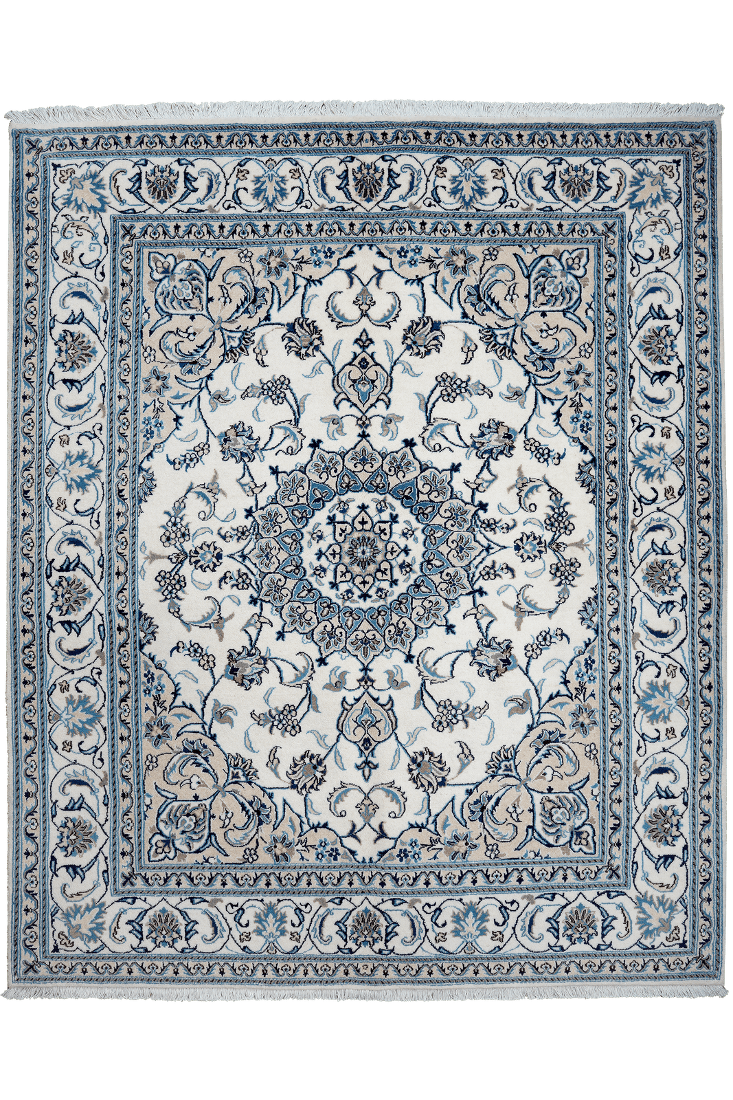Nain 12La — Hand-knotted, 195x240 cm, Beige, 100% Virgin Wool | Main view