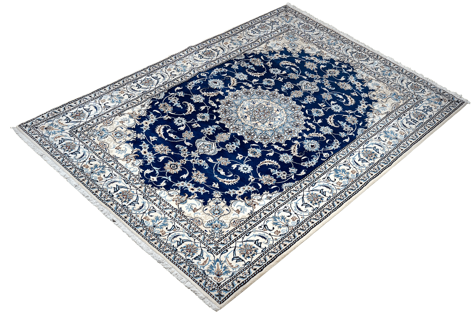 Nain 12La — Hand-knotted, 198x303 cm, Blue, 100% Virgin Wool | View 5