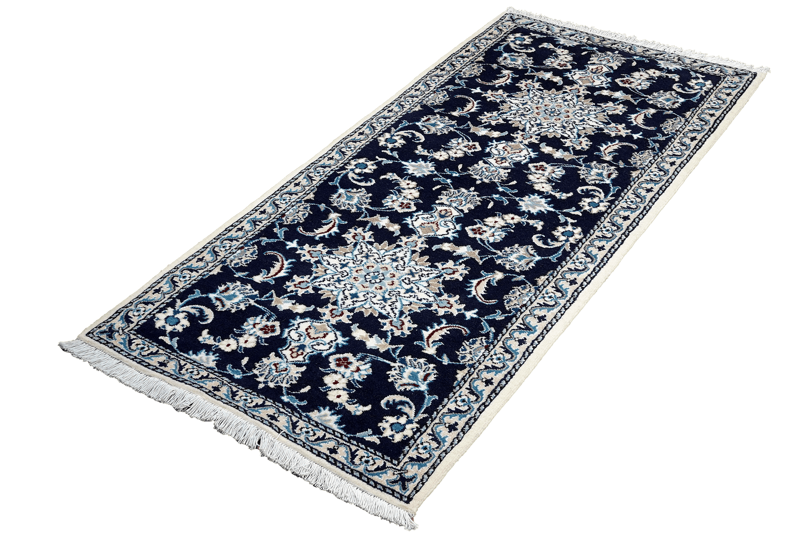 Nain 12La — Hand-knotted, 75x189 cm, Blue, 100% Virgin Wool | View 5