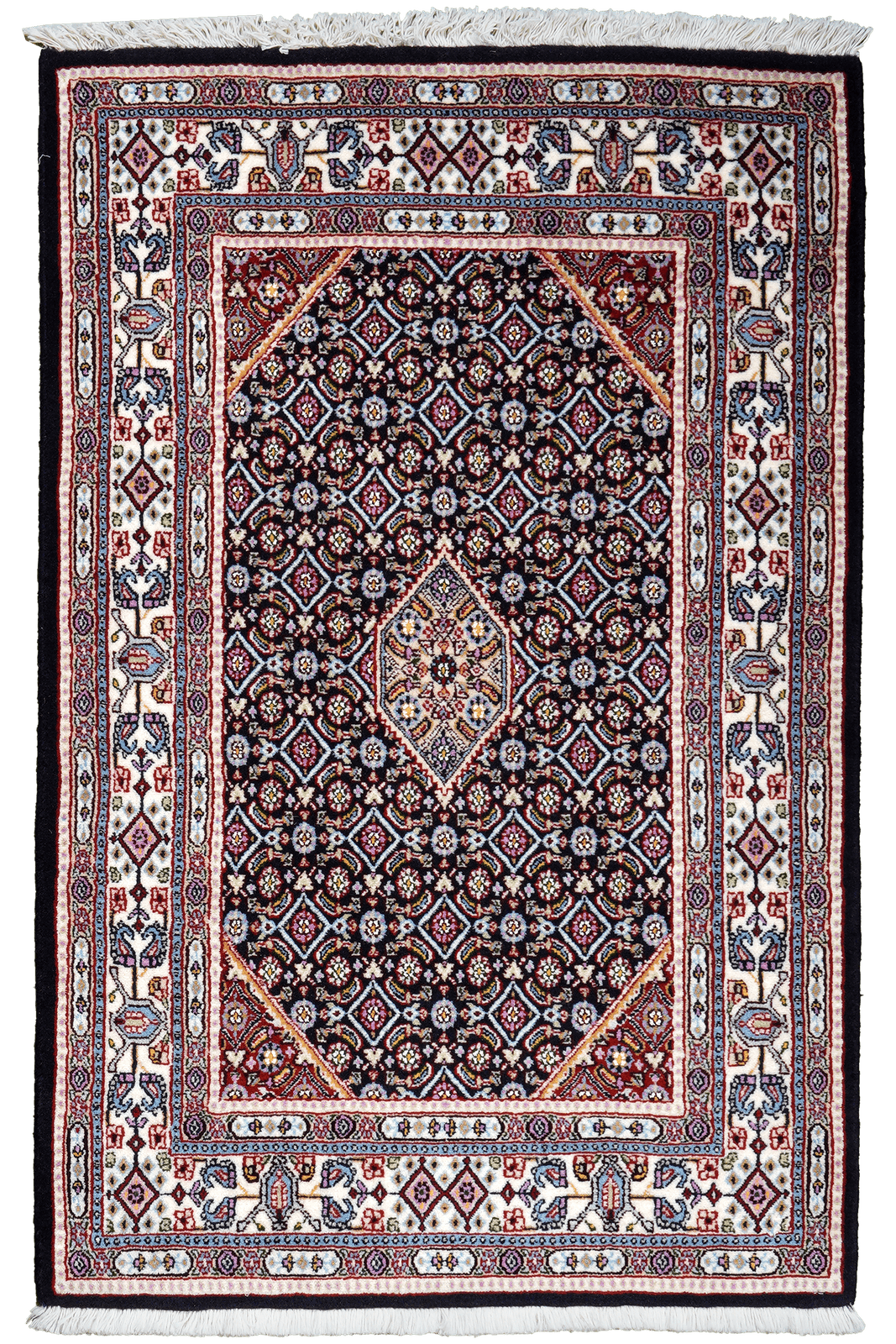 Moud Mahi — Hand-knotted, 75x115 cm, Blue, 100% Virgin Wool | Main view