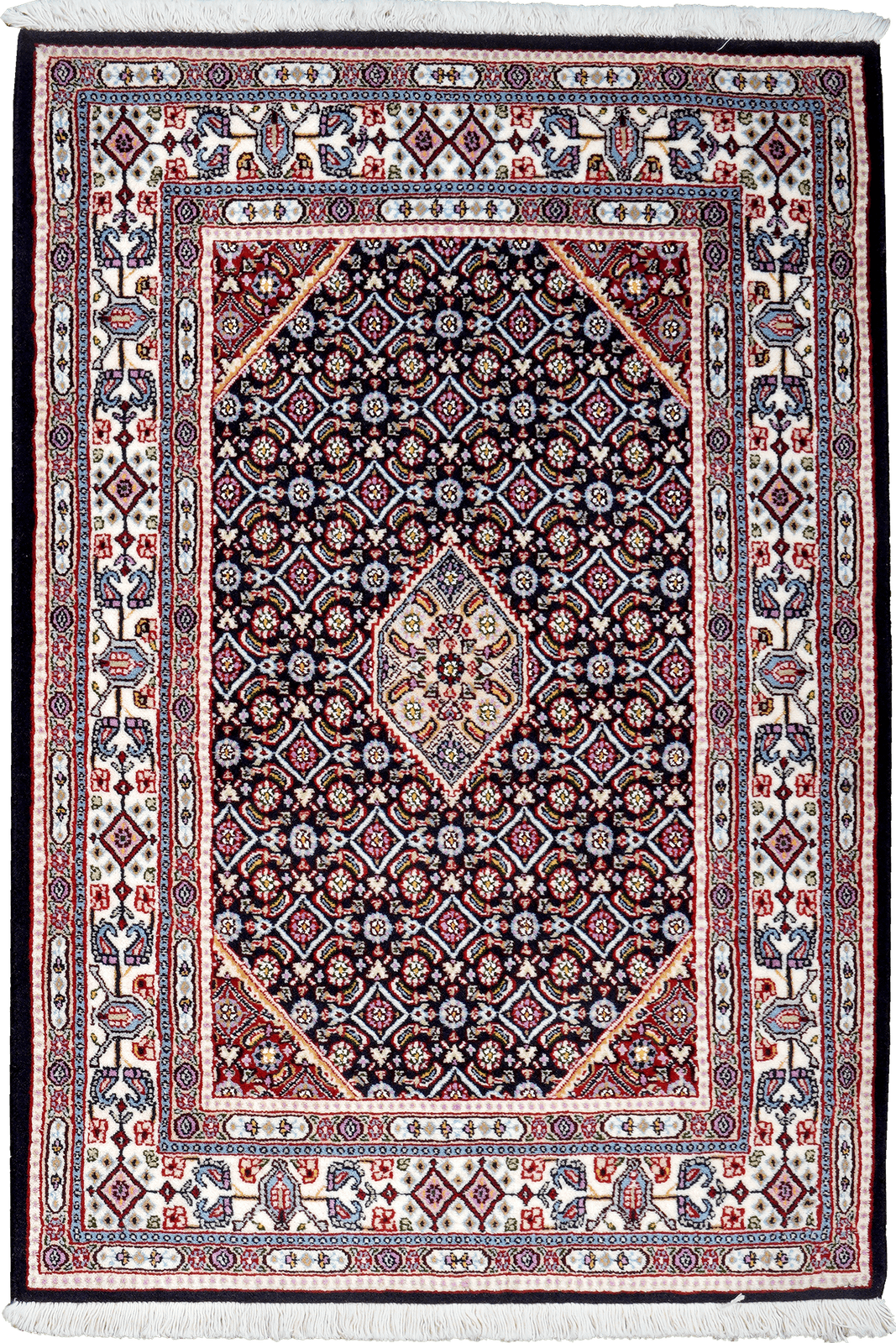 Moud Mahi — Hand-knotted, 77x112 cm, Blue, 100% Virgin Wool | Main view