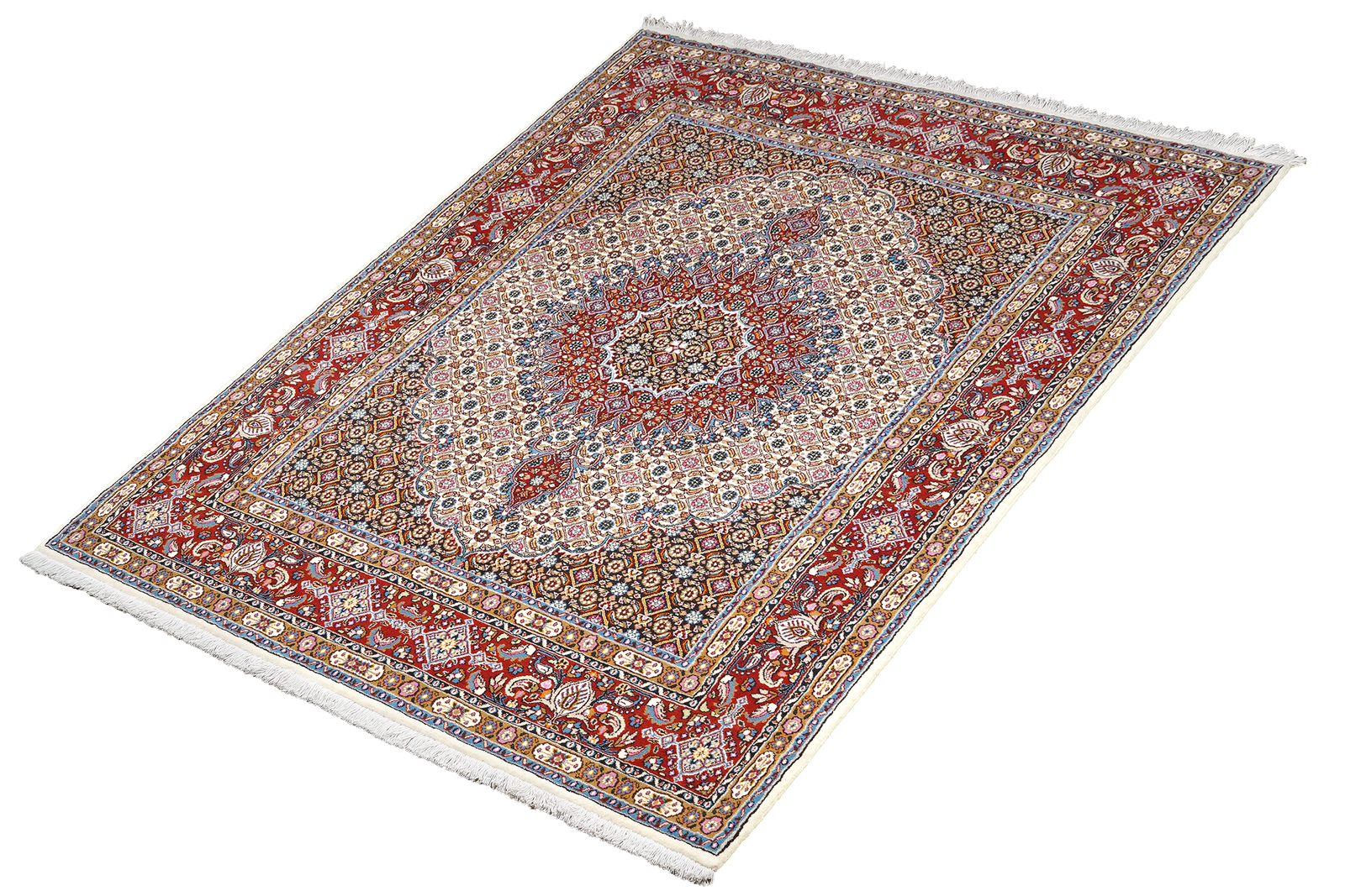 Moud Mahi — Hand-knotted, 142x201 cm, Beige, 100% Virgin Wool | View 5