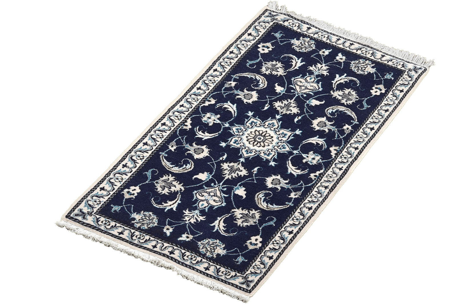 Nain 12La — Hand-knotted, 68x140 cm, Blue, 100% Virgin Wool | View 5