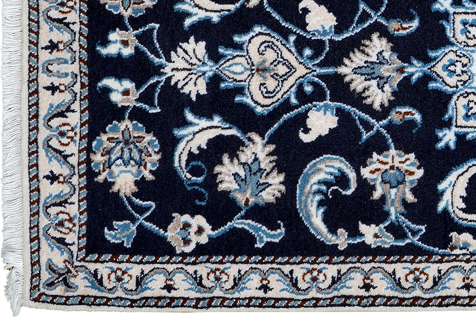 Nain 12La — Hand-knotted, 68x135 cm, Blue, 100% Virgin Wool | View 3