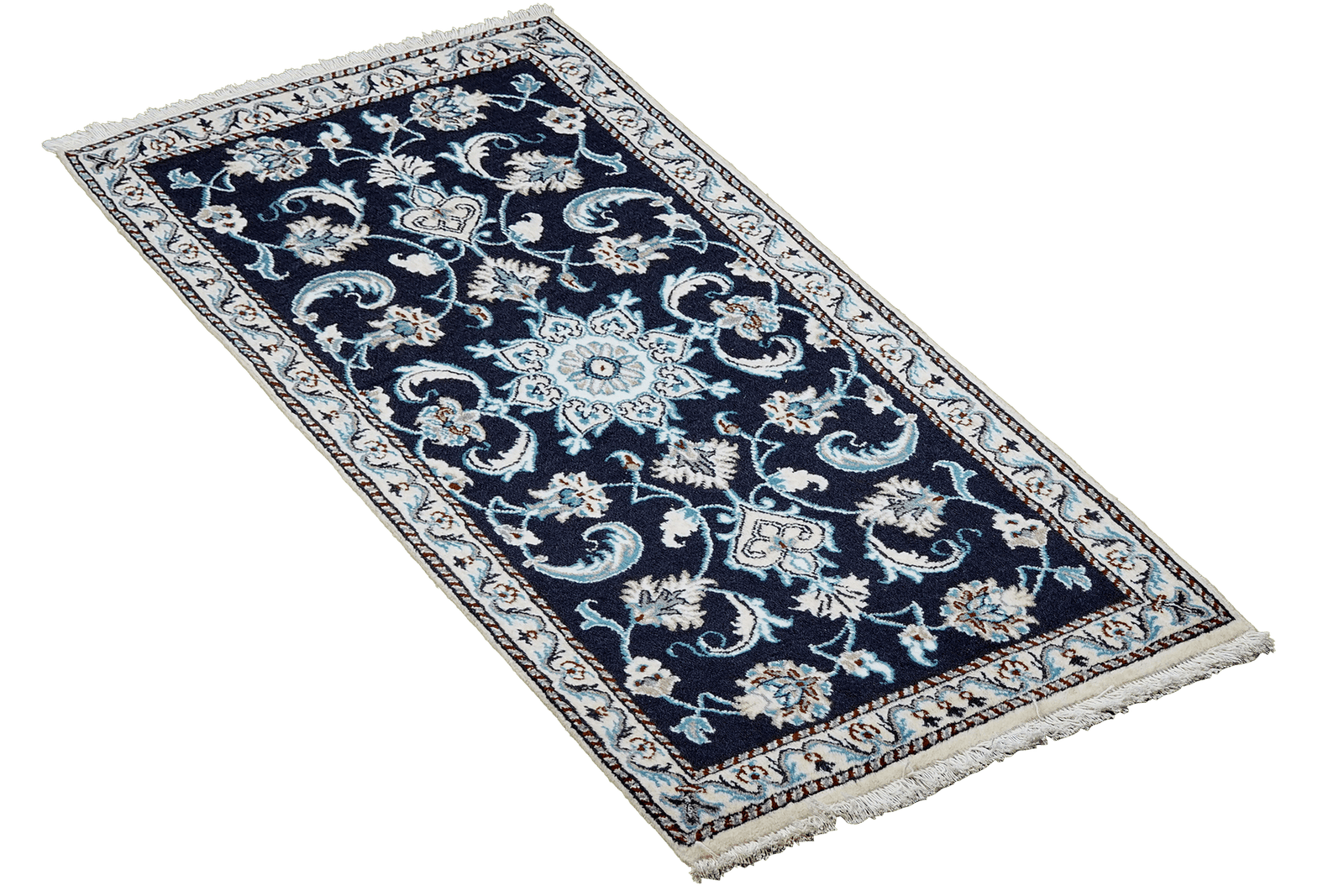 Nain 12La — Hand-knotted, 68x135 cm, Blue, 100% Virgin Wool | View 4