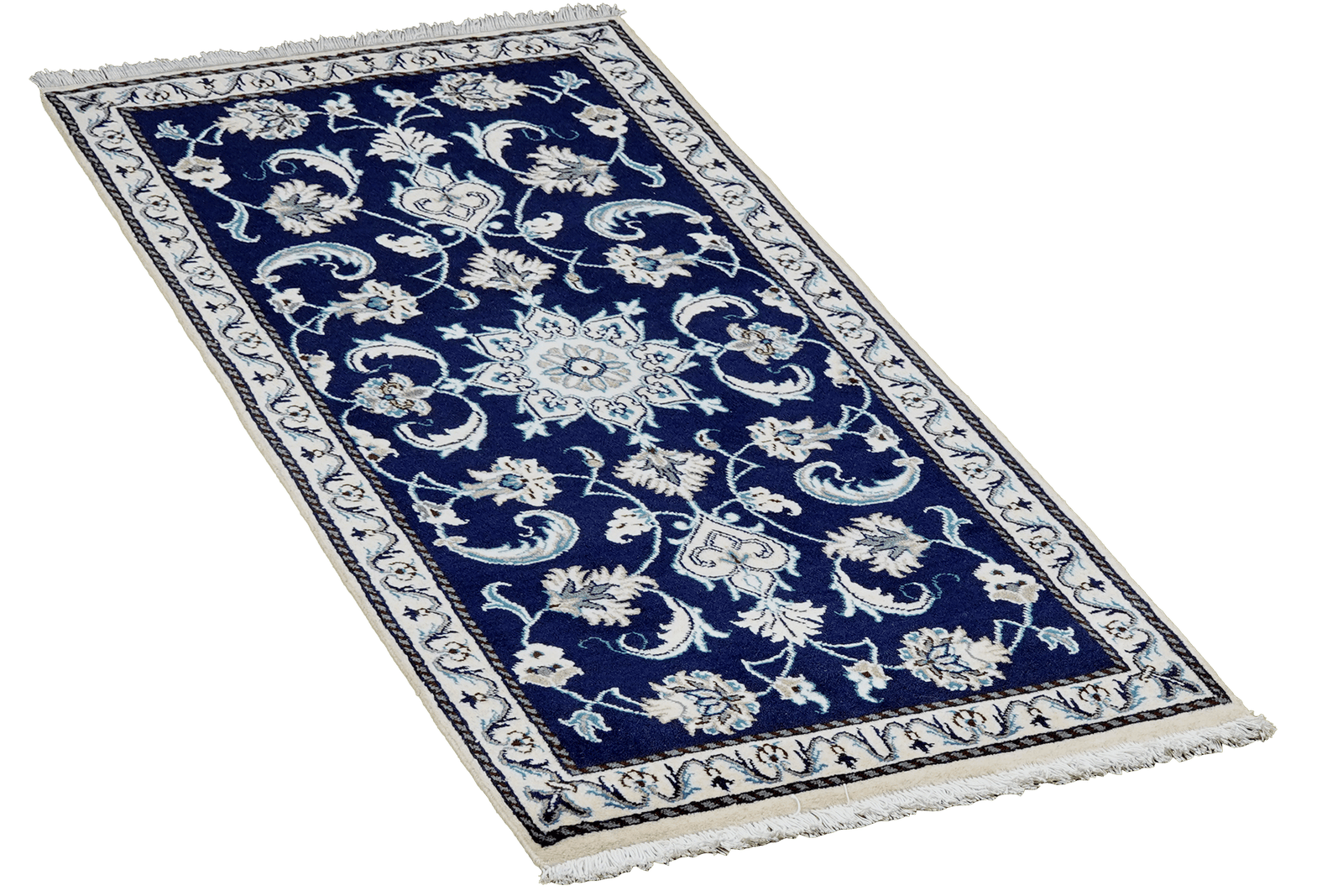 Nain 12La — Hand-knotted, 66x132 cm, Blue, 100% Virgin Wool | View 4