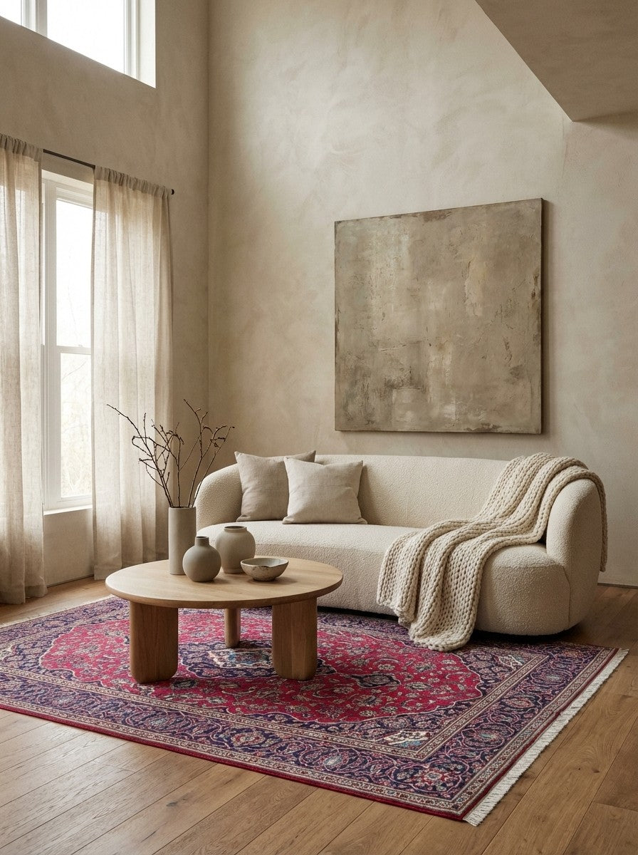 Mehrewan — Hand-knotted, 165x186 cm, Beige, 100% Virgin Wool | Detail view