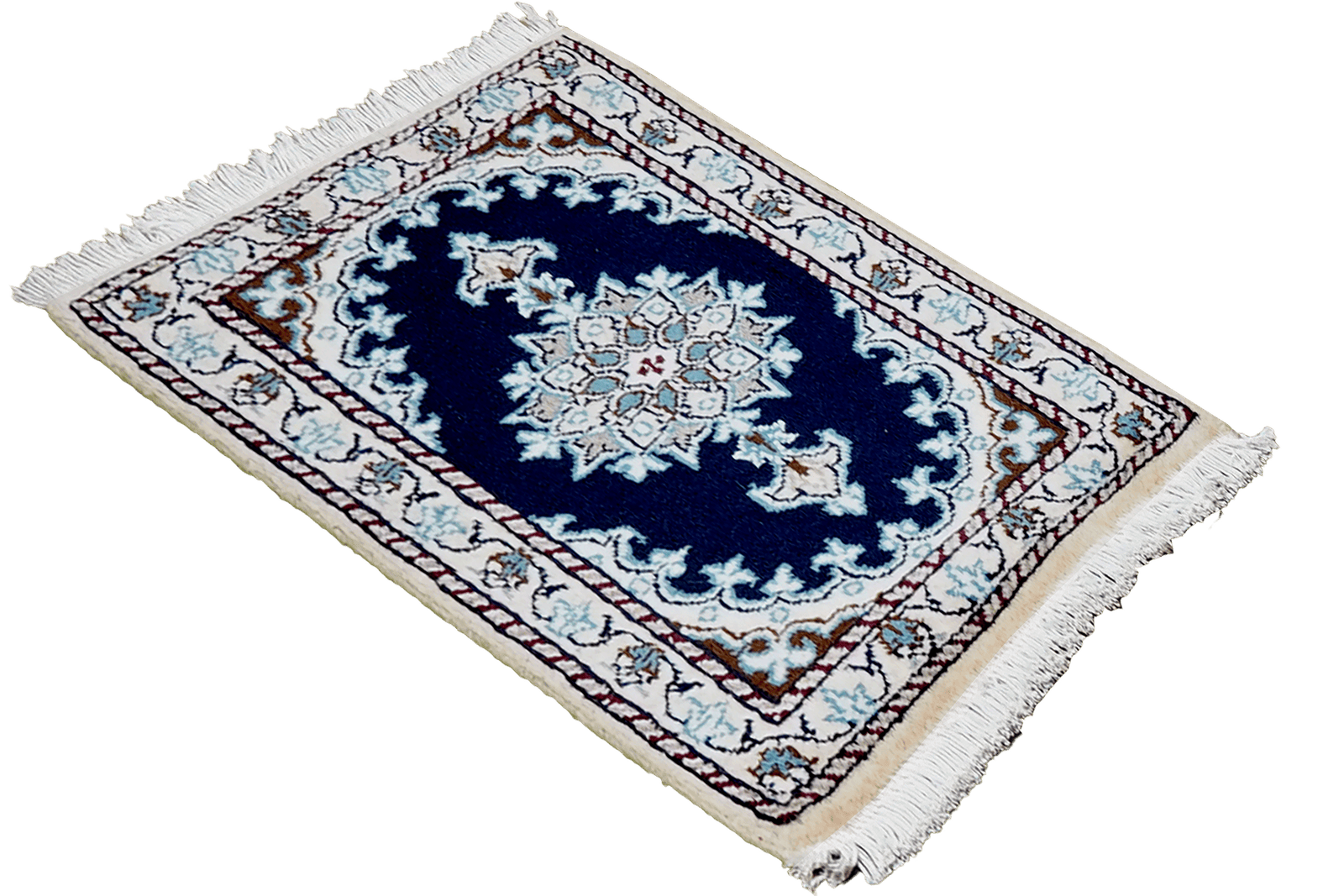 Nain 12La — Hand-knotted, 40x61 cm, Blue, 100% Virgin Wool | View 4