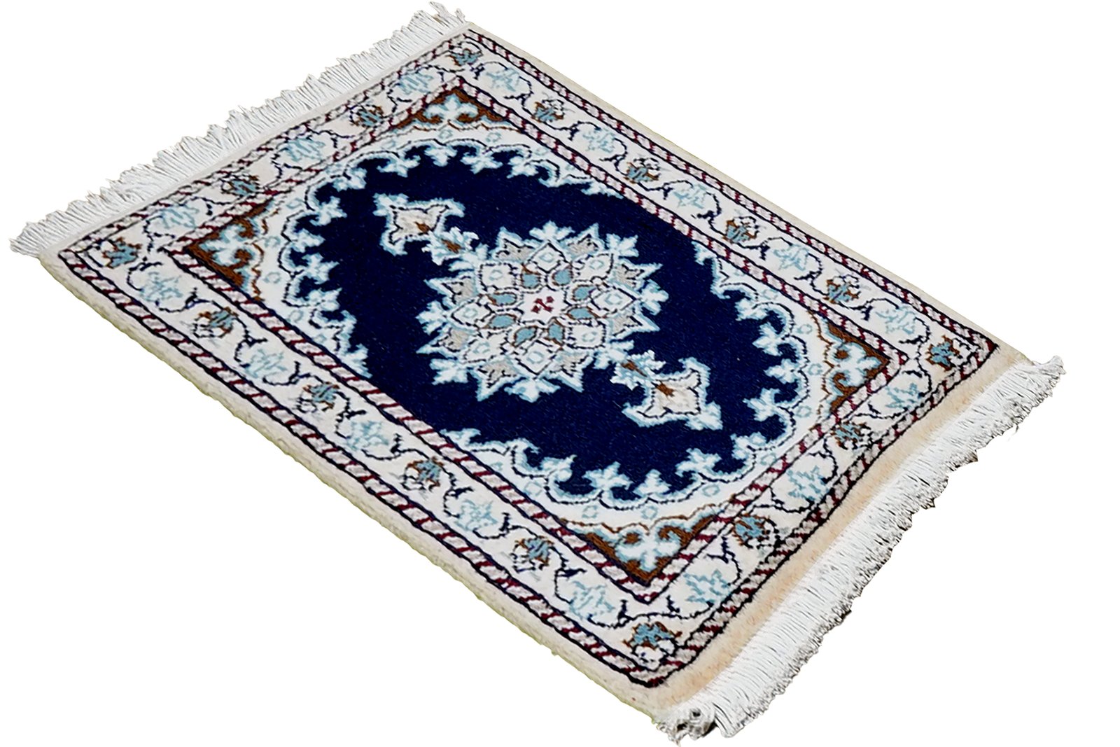 Nain 12La — Hand-knotted, 40x61 cm, Blue, 100% Virgin Wool | View 4