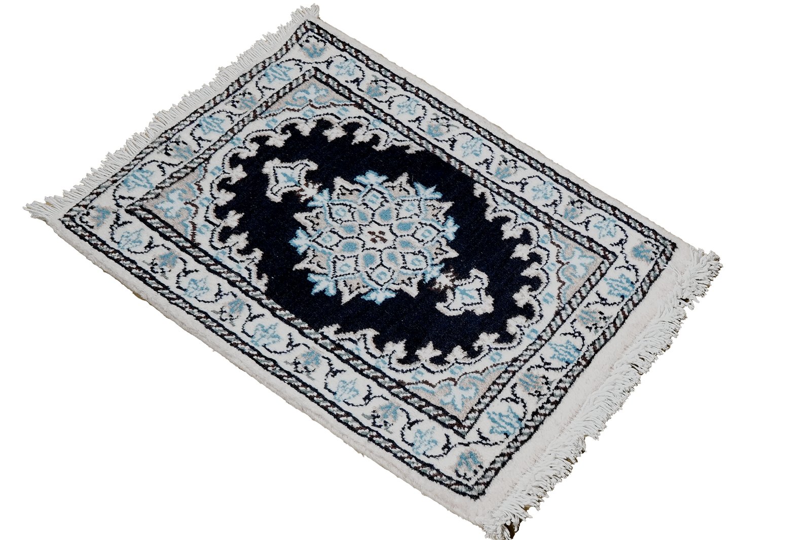 Nain 12La — Hand-knotted, 40x58 cm, Blue, 100% Virgin Wool | View 4