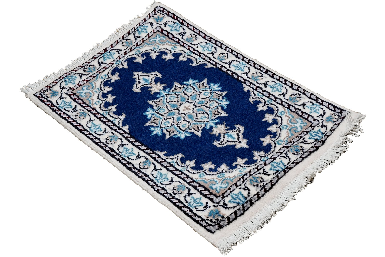 Nain 12La — Hand-knotted, 36x60 cm, Blue, 100% Virgin Wool | View 4