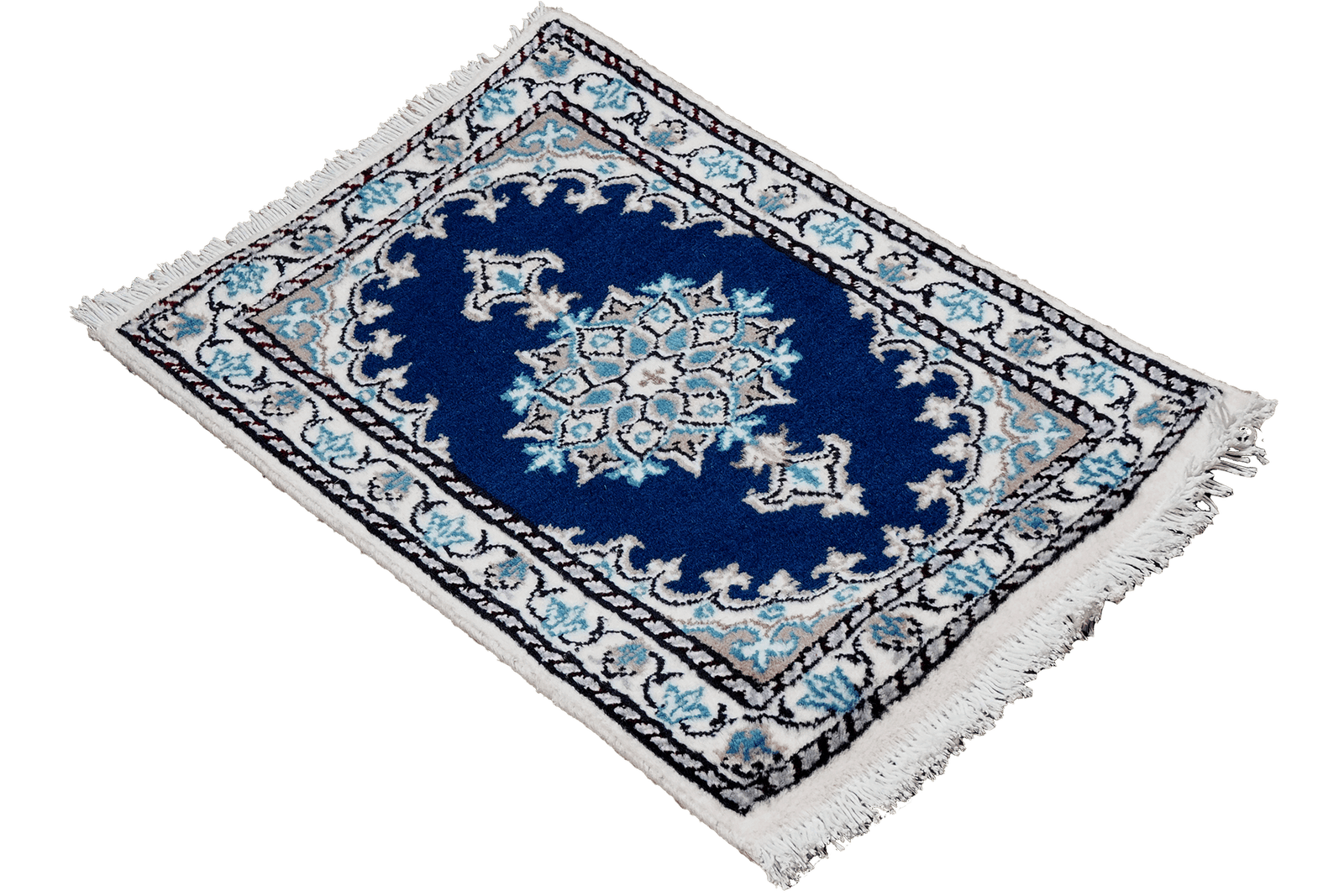 Nain 12La — Hand-knotted, 36x60 cm, Blue, 100% Virgin Wool | View 4