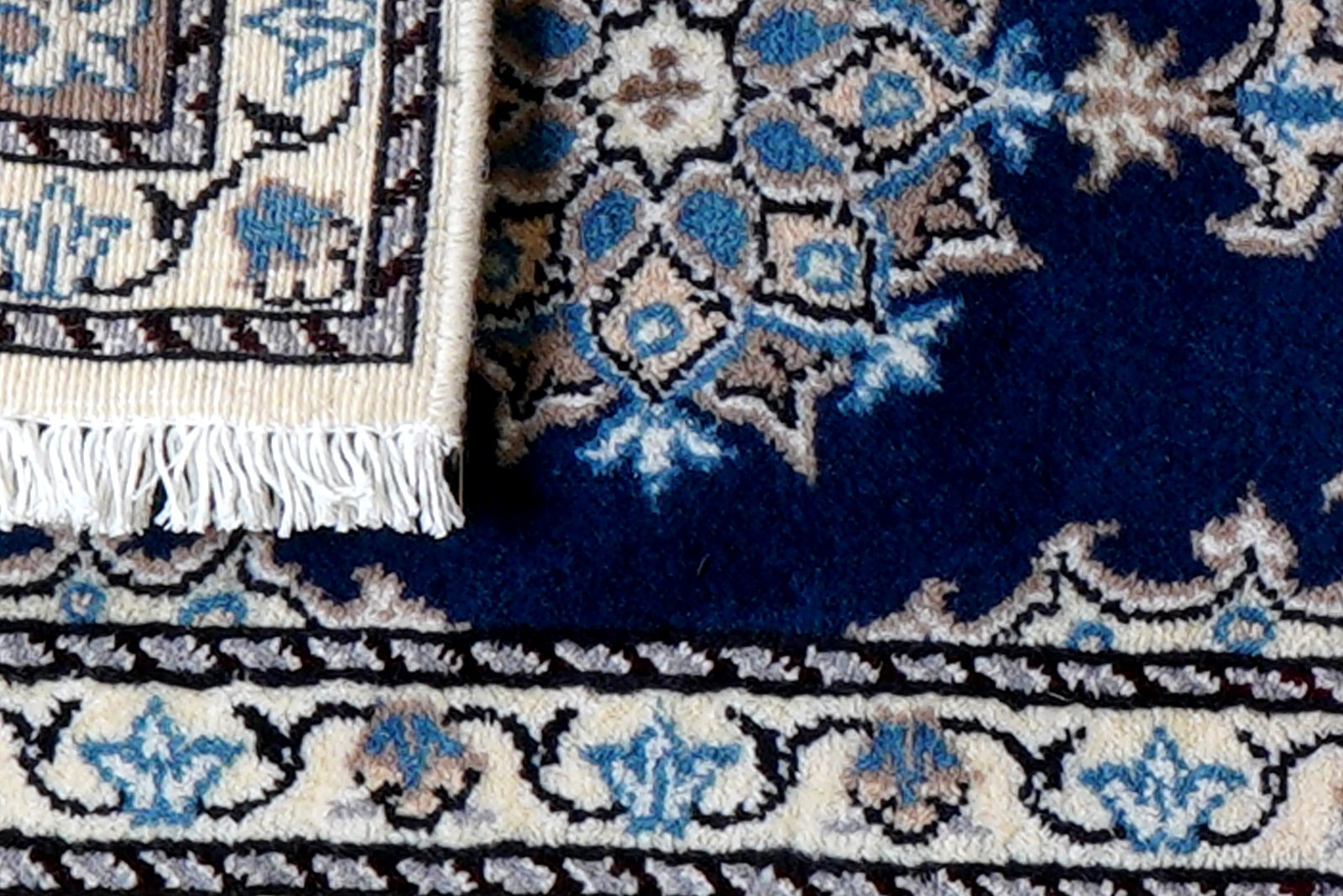 Nain 12La — Hand-knotted, 36x60 cm, Blue, 100% Virgin Wool | View 7