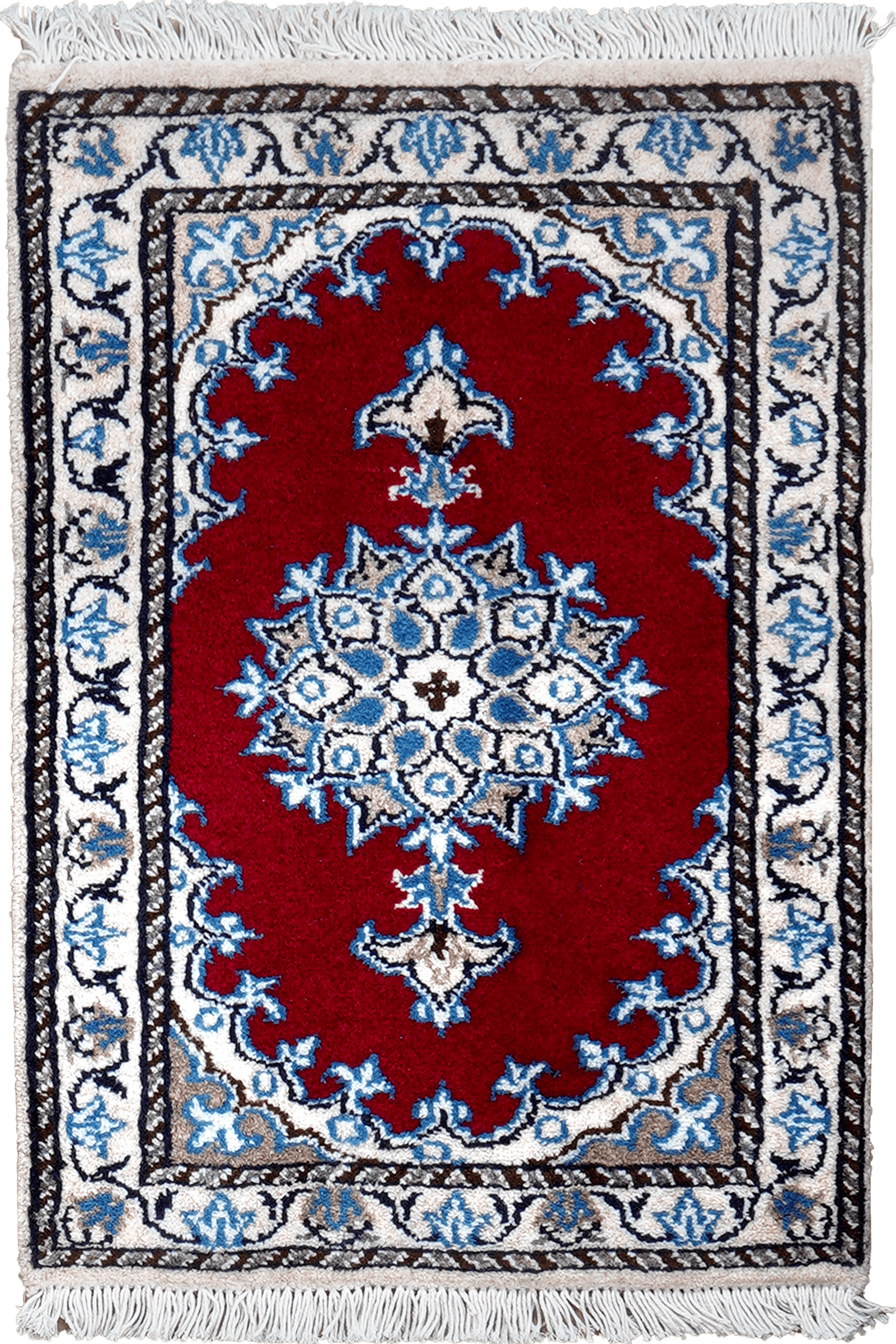 Nain 12La — Hand-knotted, 40x57 cm, Red, 100% Virgin Wool | Main view