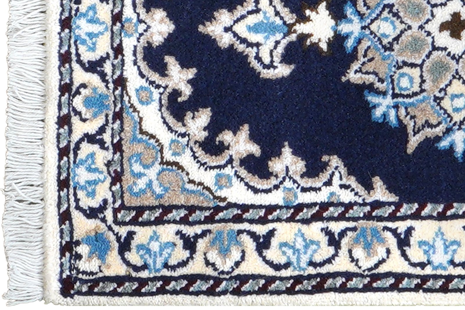 Nain 12La — Hand-knotted, 39x60 cm, Blue, 100% Virgin Wool | View 3