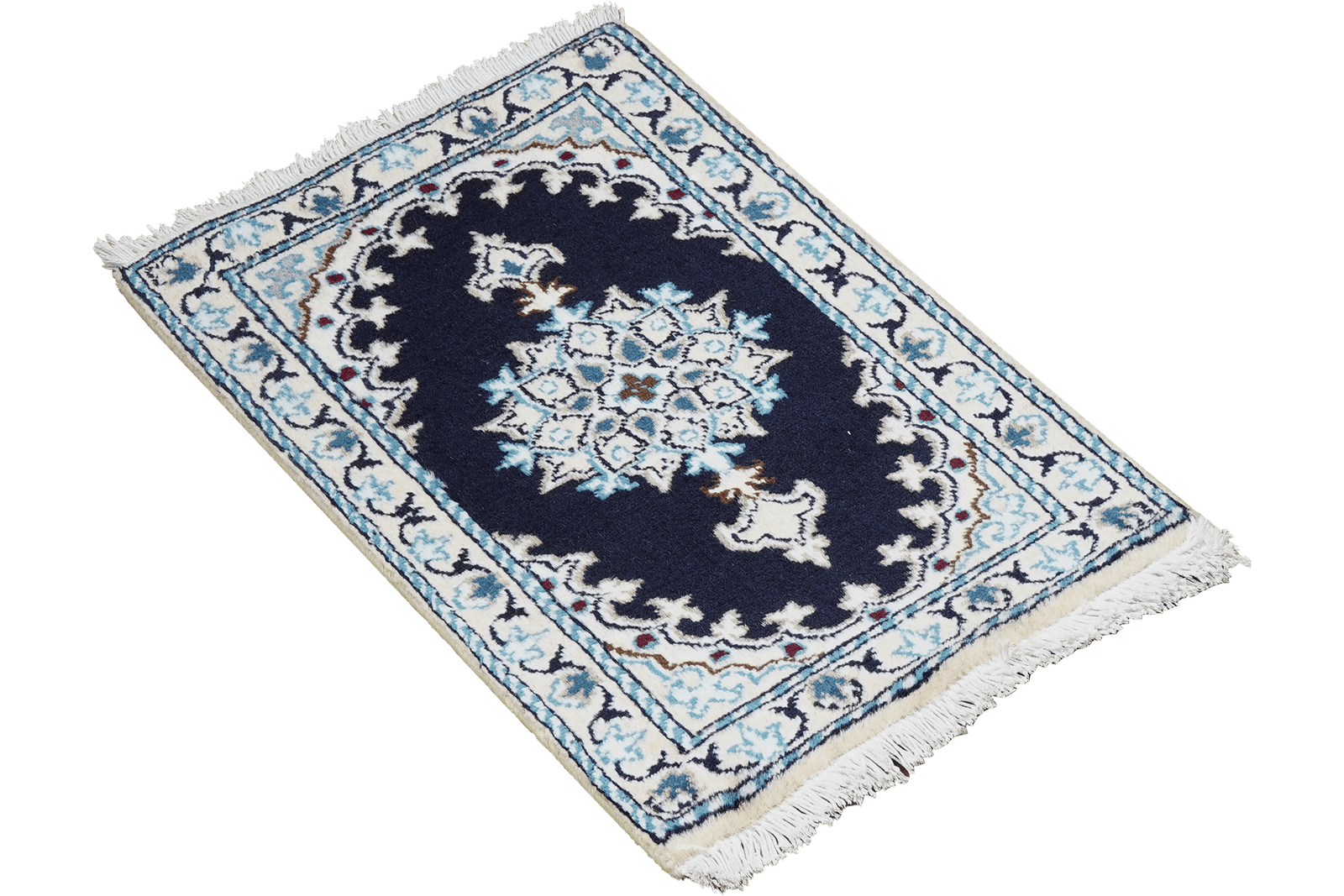 Nain 12La — Hand-knotted, 39x60 cm, Blue, 100% Virgin Wool | View 4