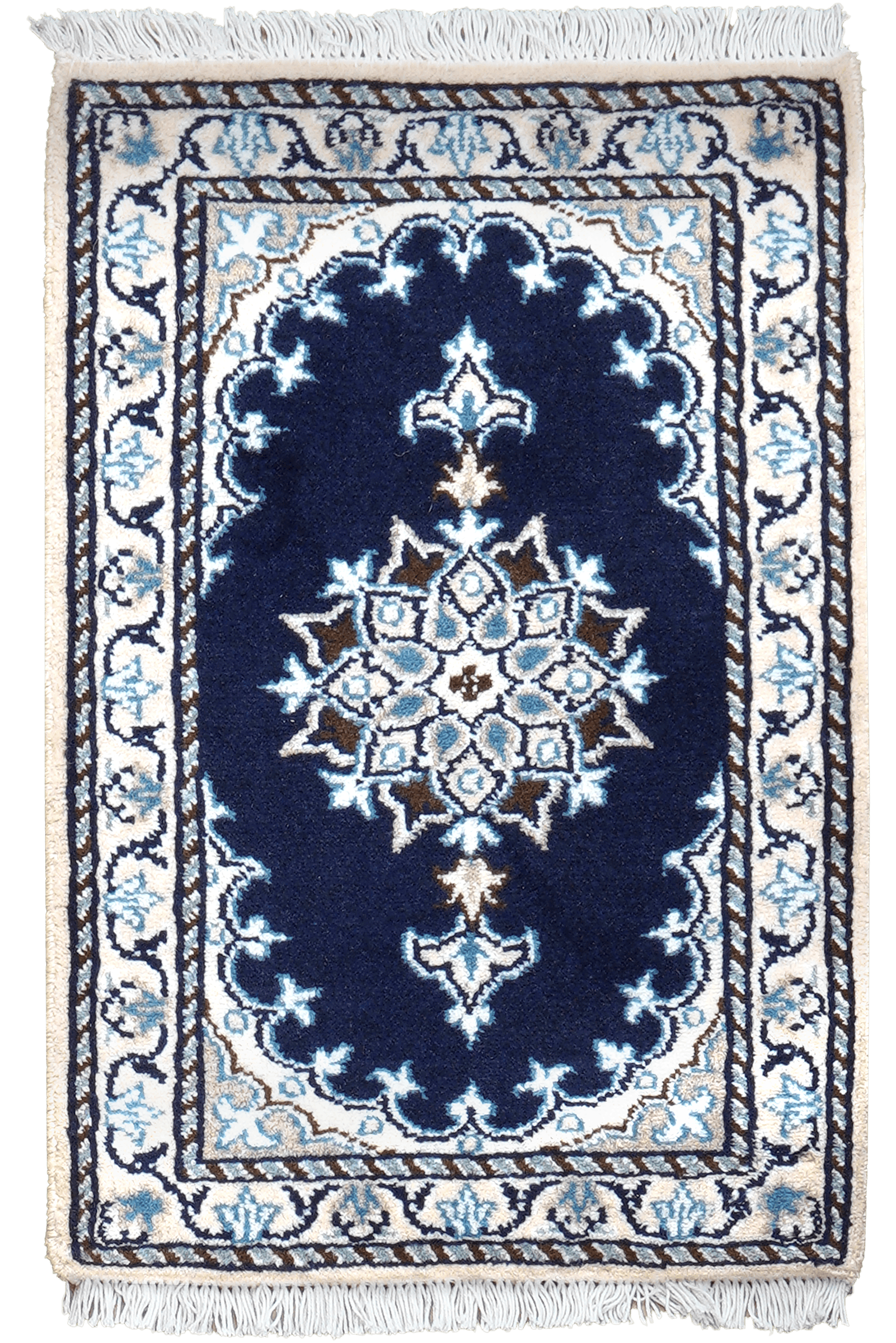Nain 12La — Hand-knotted, 40x60 cm, Blue, 100% Virgin Wool | Main view