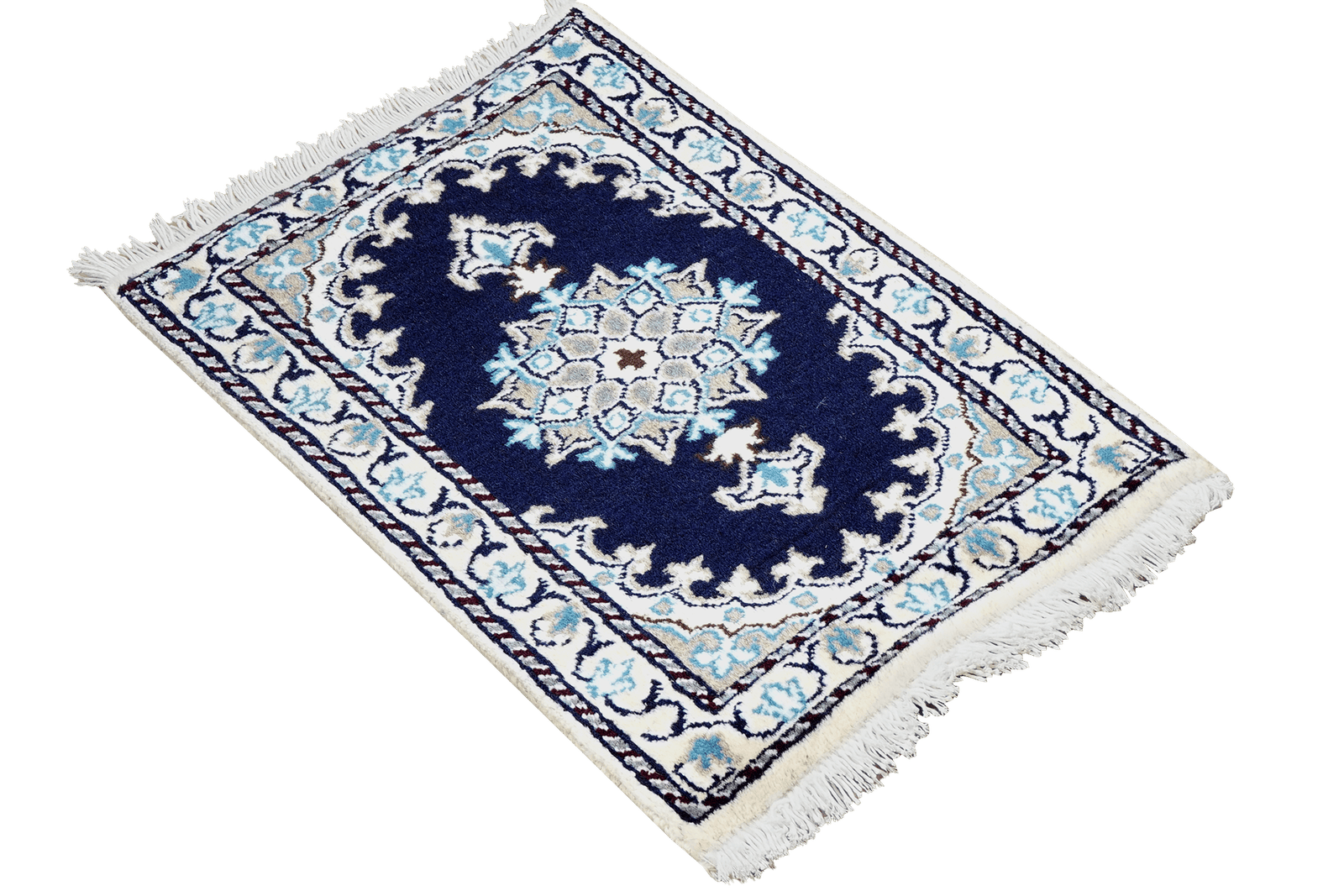 Nain 12La — Hand-knotted, 40x60 cm, Blue, 100% Virgin Wool | View 4