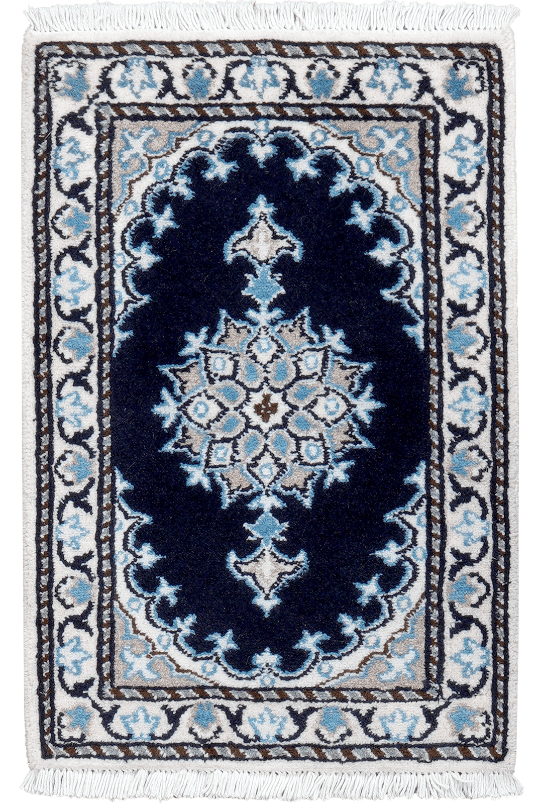Nain 12La — Hand-knotted, 40x62 cm, Blue, 100% Virgin Wool | Main view