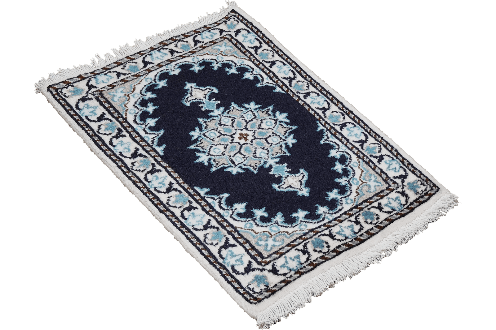 Nain 12La — Hand-knotted, 40x62 cm, Blue, 100% Virgin Wool | View 4