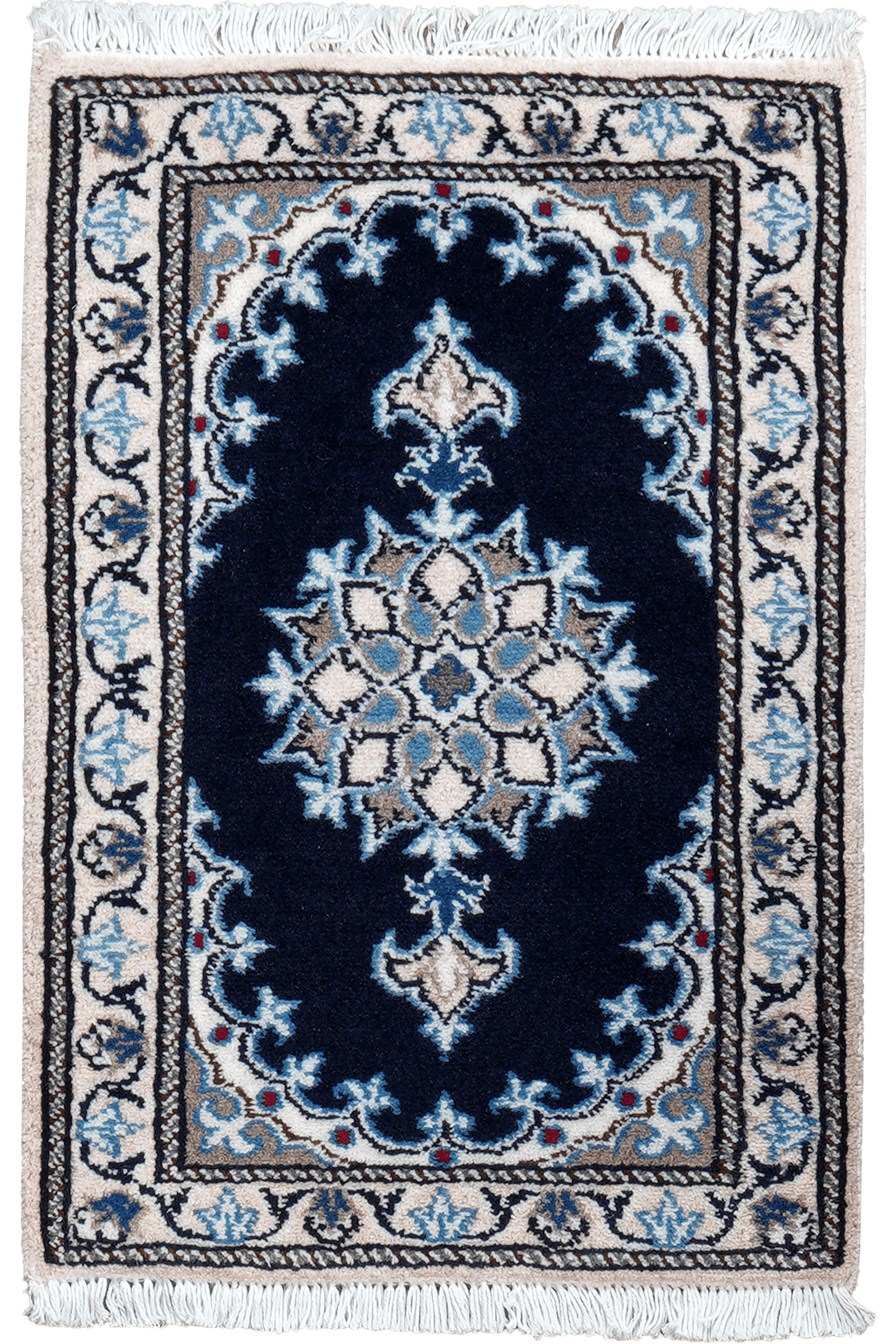 Nain 12La — Hand-knotted, 40x60 cm, Blue, 100% Virgin Wool | Main view