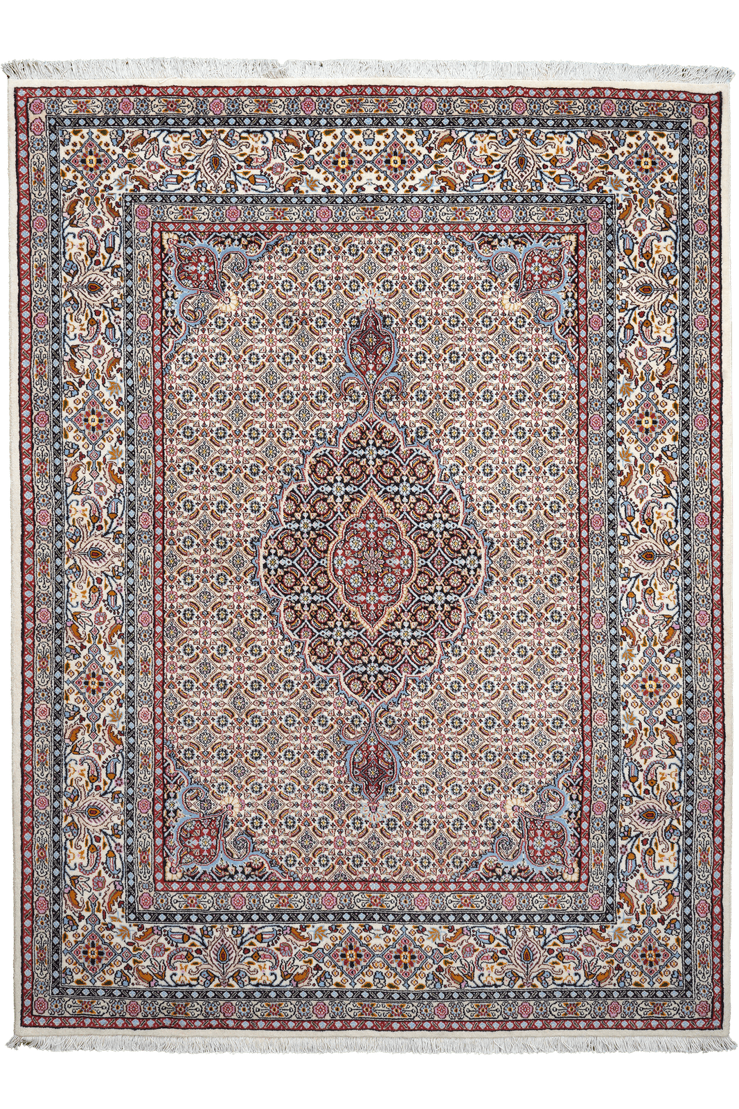 Moud Mahi — Hand-knotted, 143x193 cm, Beige, 100% Virgin Wool | Main view