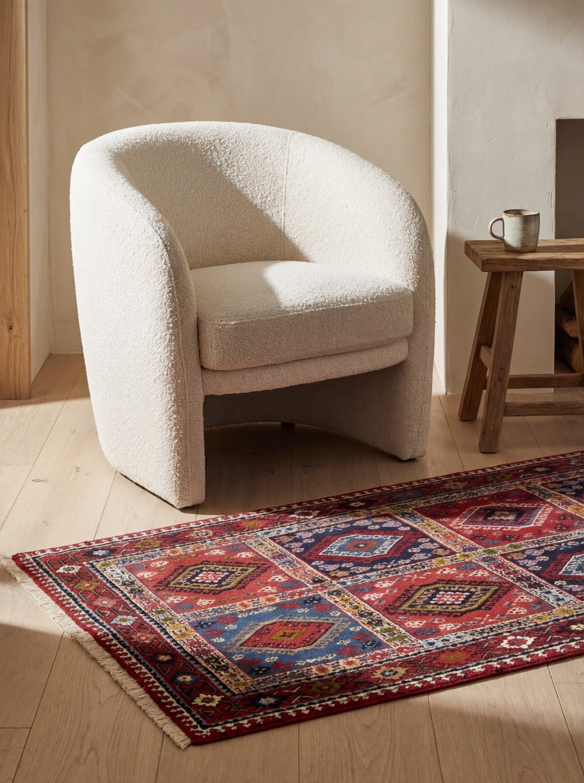 Yalameh — Hand-knotted, 85x196 cm, Multicolor, 100% Virgin Wool | Detail view