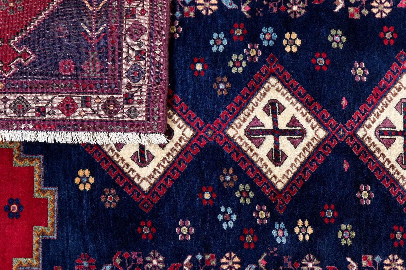 Afshar — Hand-knotted, 165x210 cm, Blue, 100% Virgin Wool | View 7
