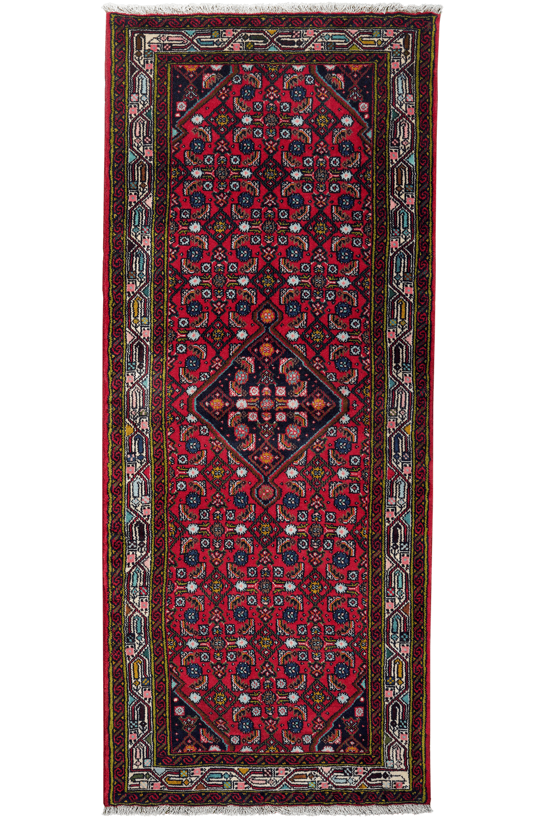 Assadabad — Hand-knotted, 84x200 cm, Red, 100% Virgin Wool | Main view
