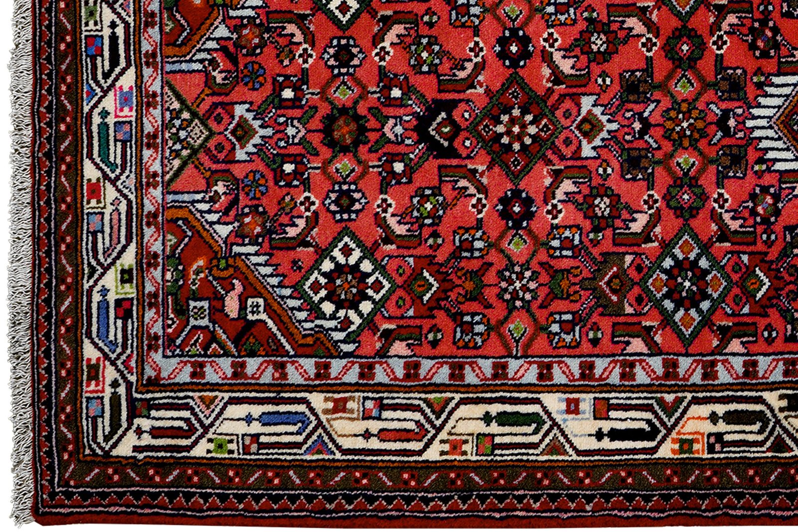 Assadabad — Hand-knotted, 83x207 cm, Red, 100% Virgin Wool | View 3