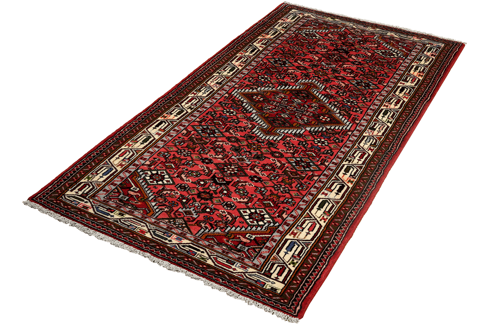 Assadabad — Hand-knotted, 83x207 cm, Red, 100% Virgin Wool | View 5