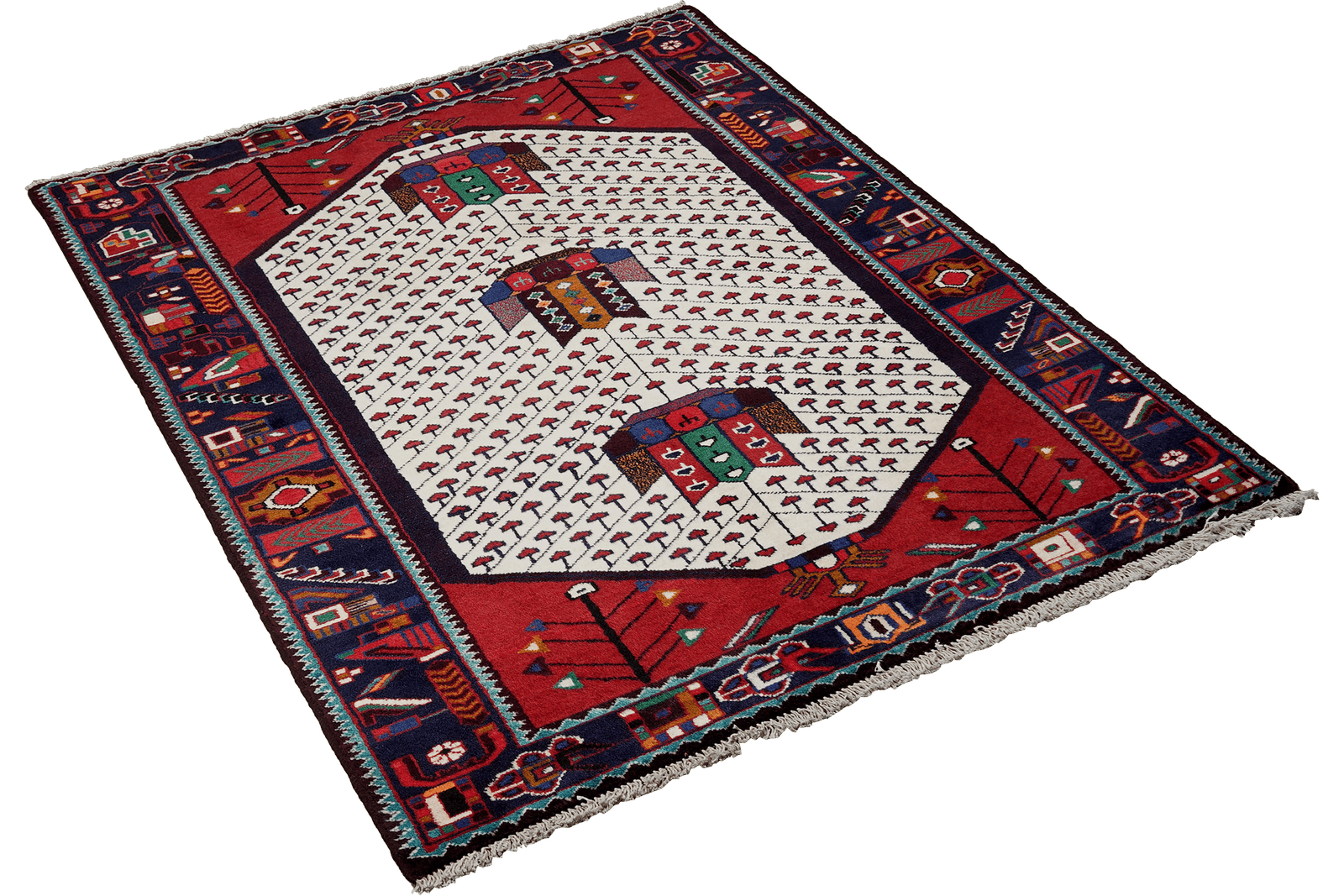 Shahsavan — Hand-knotted, 102x154 cm, Beige, 100% Virgin Wool | View 4