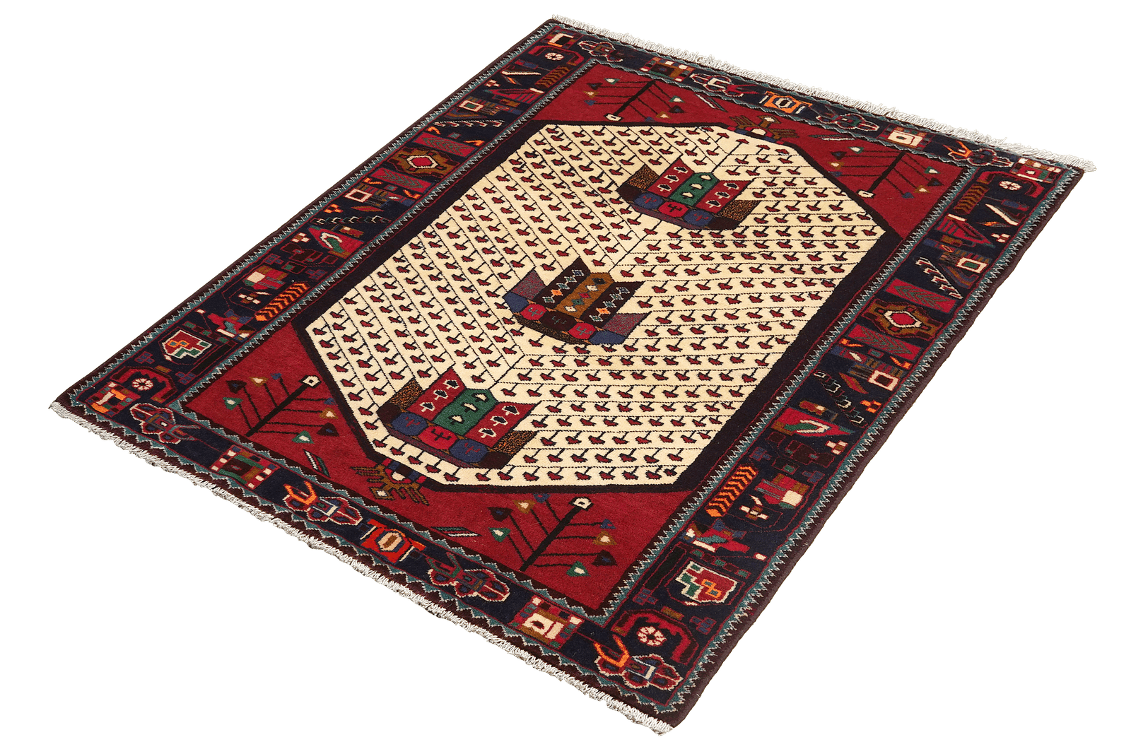 Shahsavan — Hand-knotted, 102x154 cm, Beige, 100% Virgin Wool | View 5