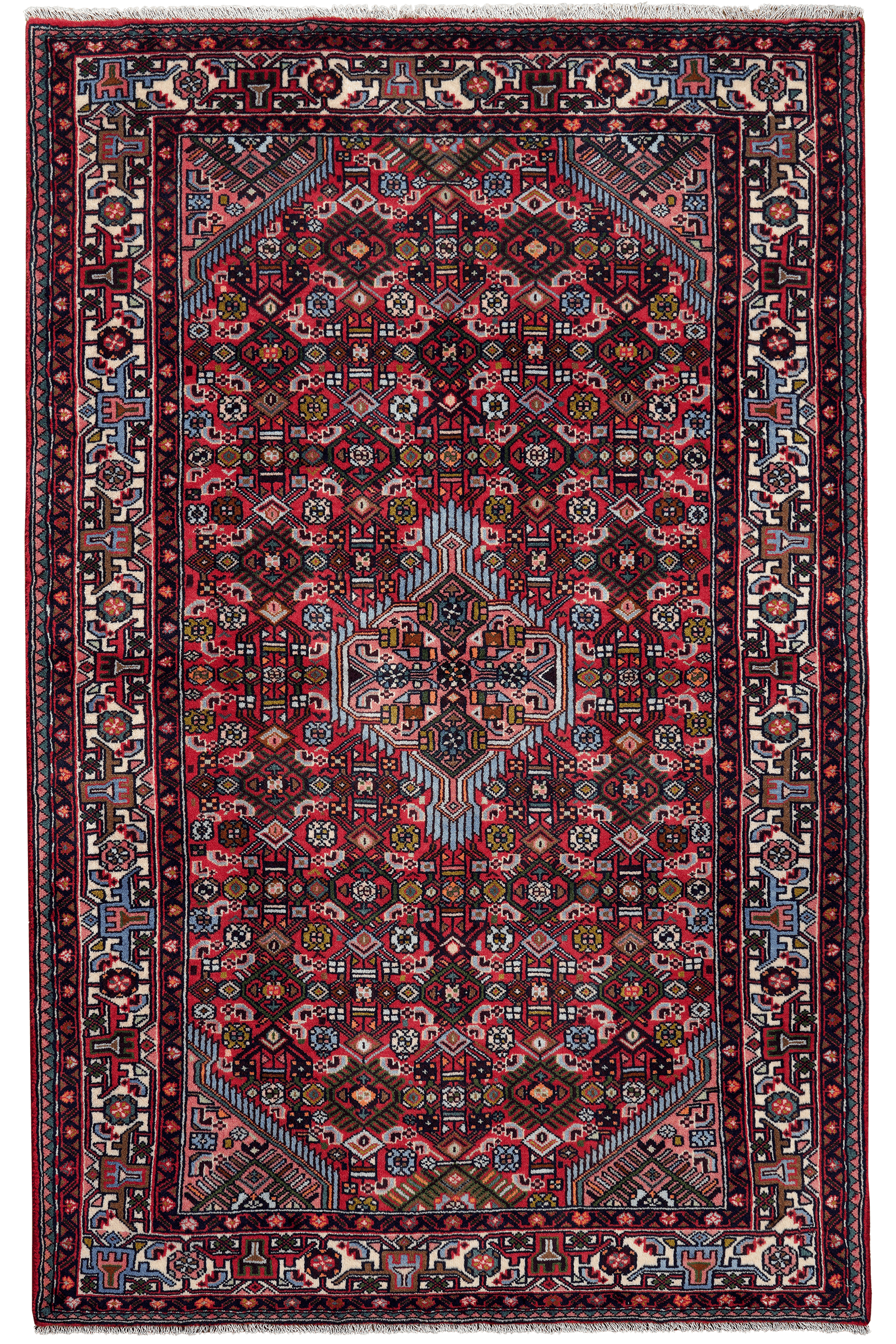 Assadabad — Hand-knotted, 127x200 cm, Red, 100% Virgin Wool | Main view