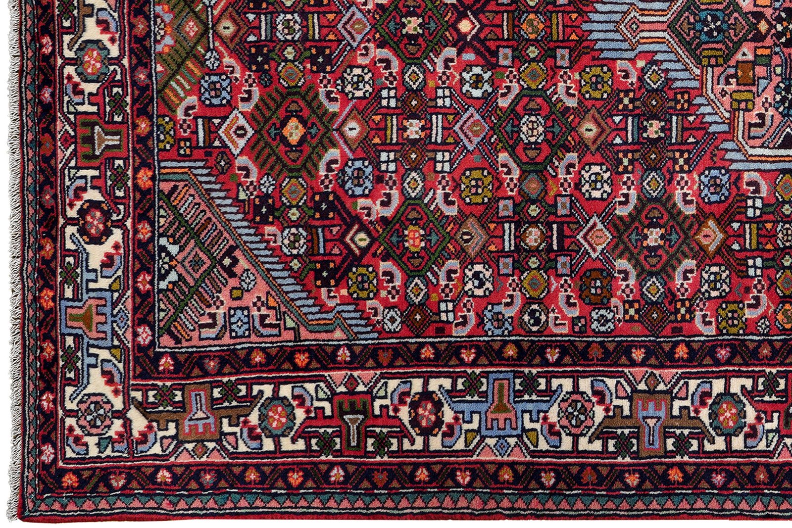Assadabad — Hand-knotted, 127x200 cm, Red, 100% Virgin Wool | View 3
