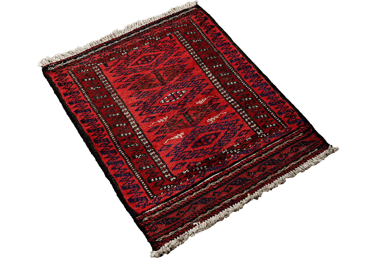 Belutch — Hand-knotted, 44x78 cm, Red, 100% Virgin Wool | View 4