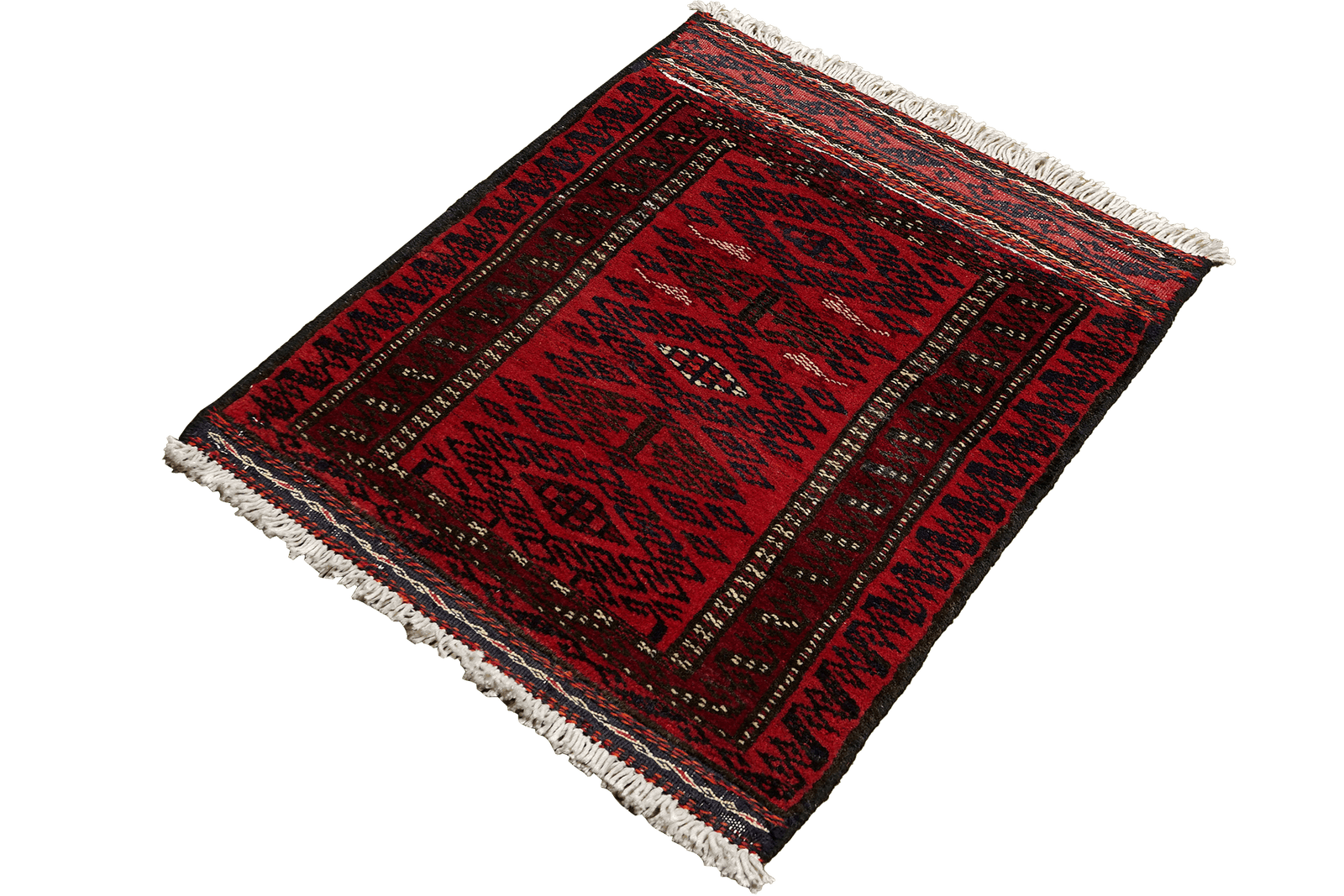 Belutch — Hand-knotted, 44x78 cm, Red, 100% Virgin Wool | View 5